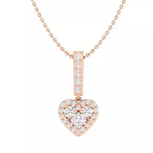 Women heart pendant 3dm stl render detail 3D print model