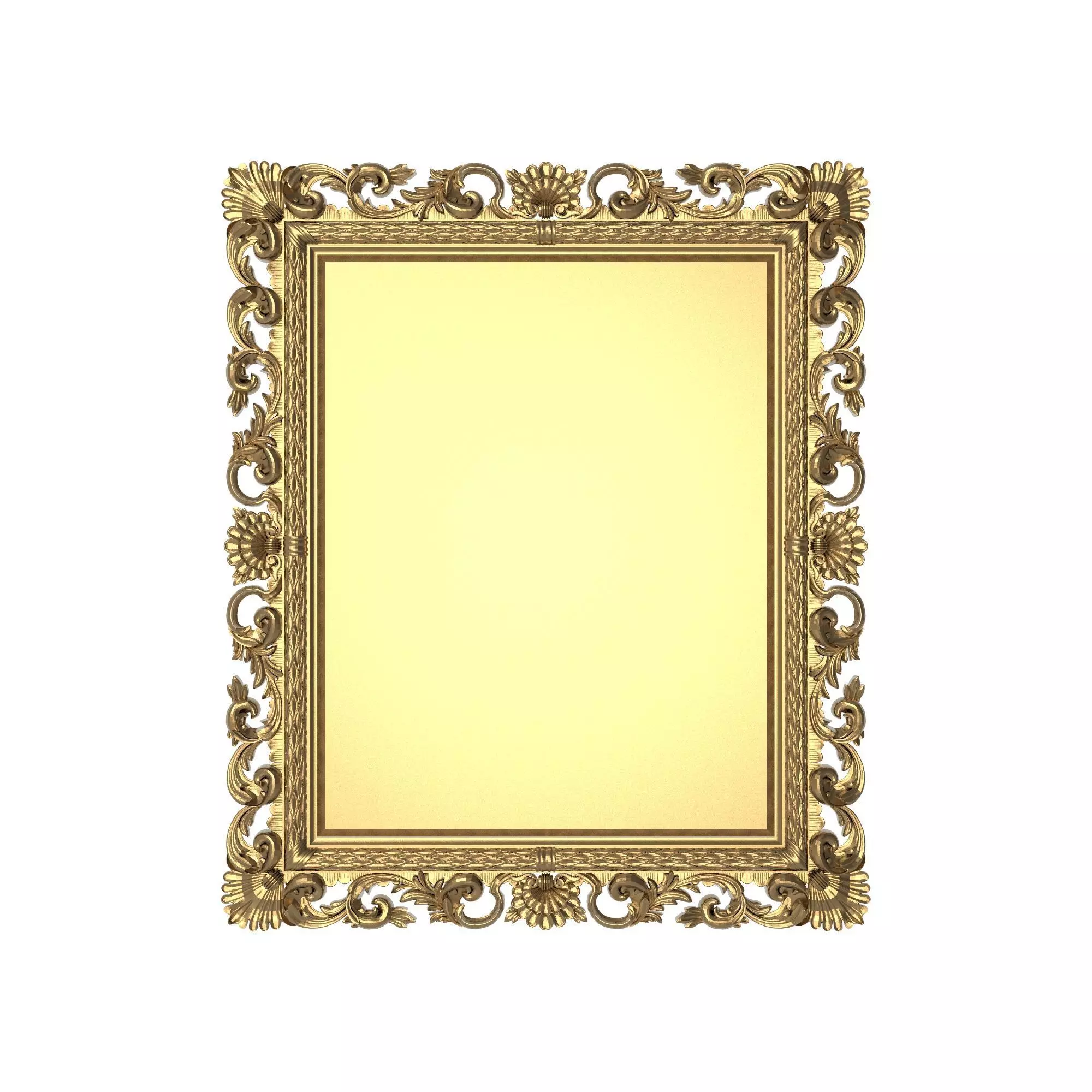 Carved Picture Frame 3D model_0