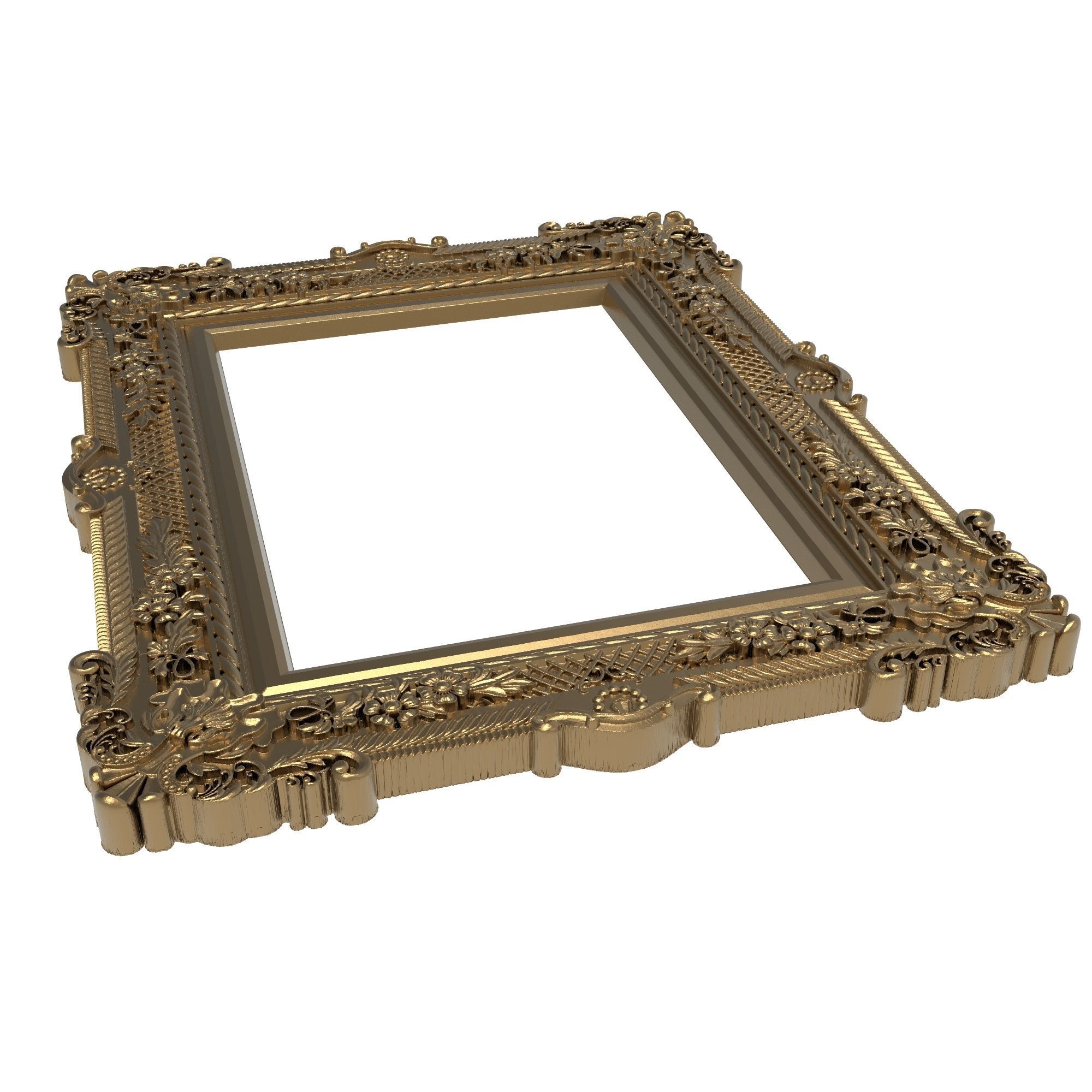 Carved Picture Frame 3D model_6