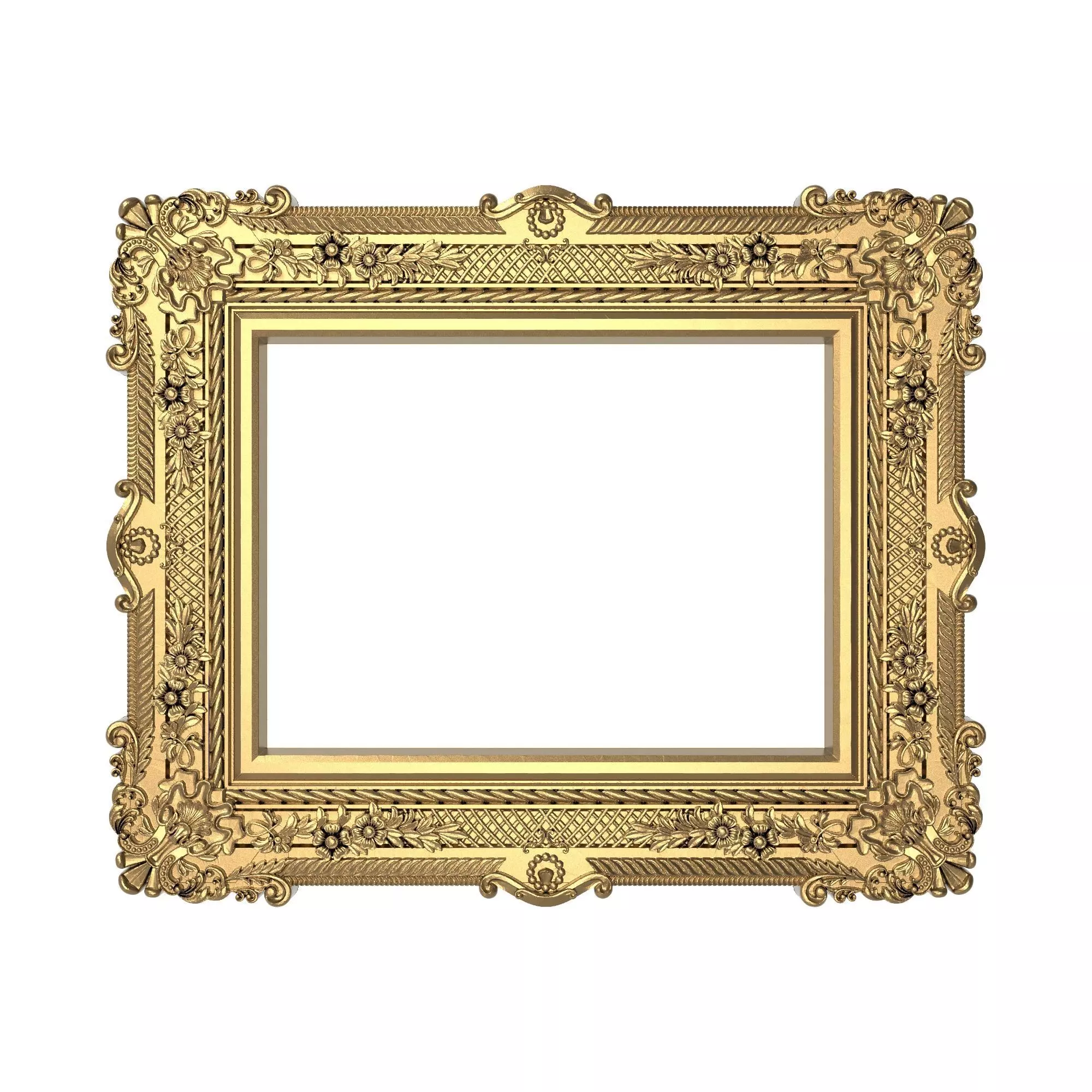 Carved Picture Frame 3D model_0