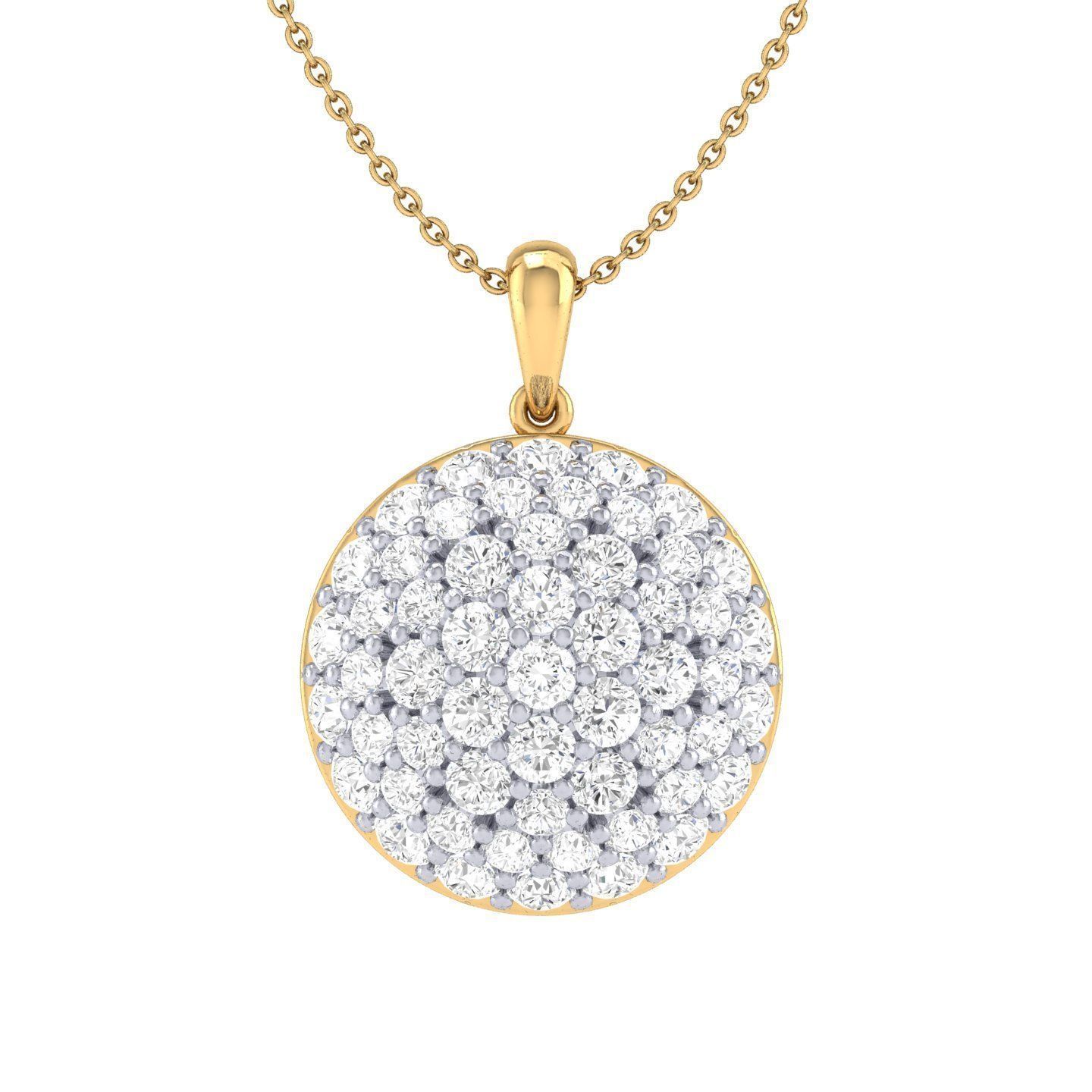 Women round pendant 3dm stl render detail 3D print model_6