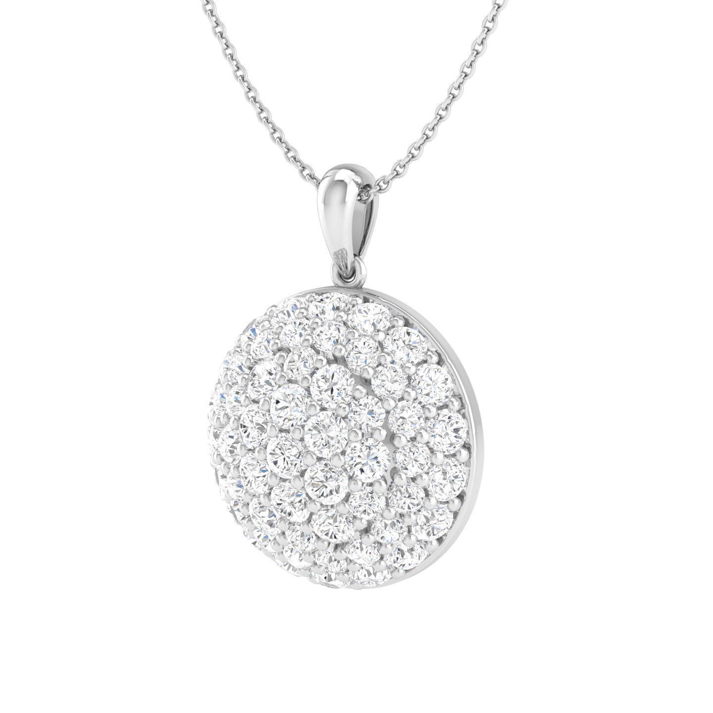 Women round pendant 3dm stl render detail 3D print model_5