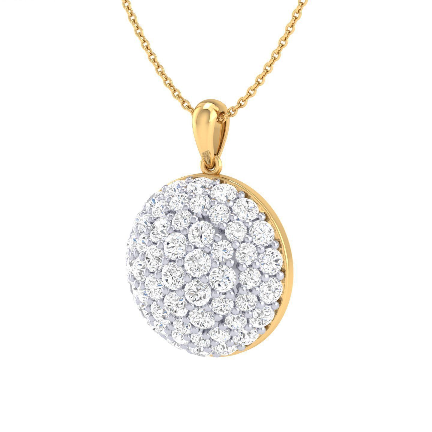 Women round pendant 3dm stl render detail 3D print model_8