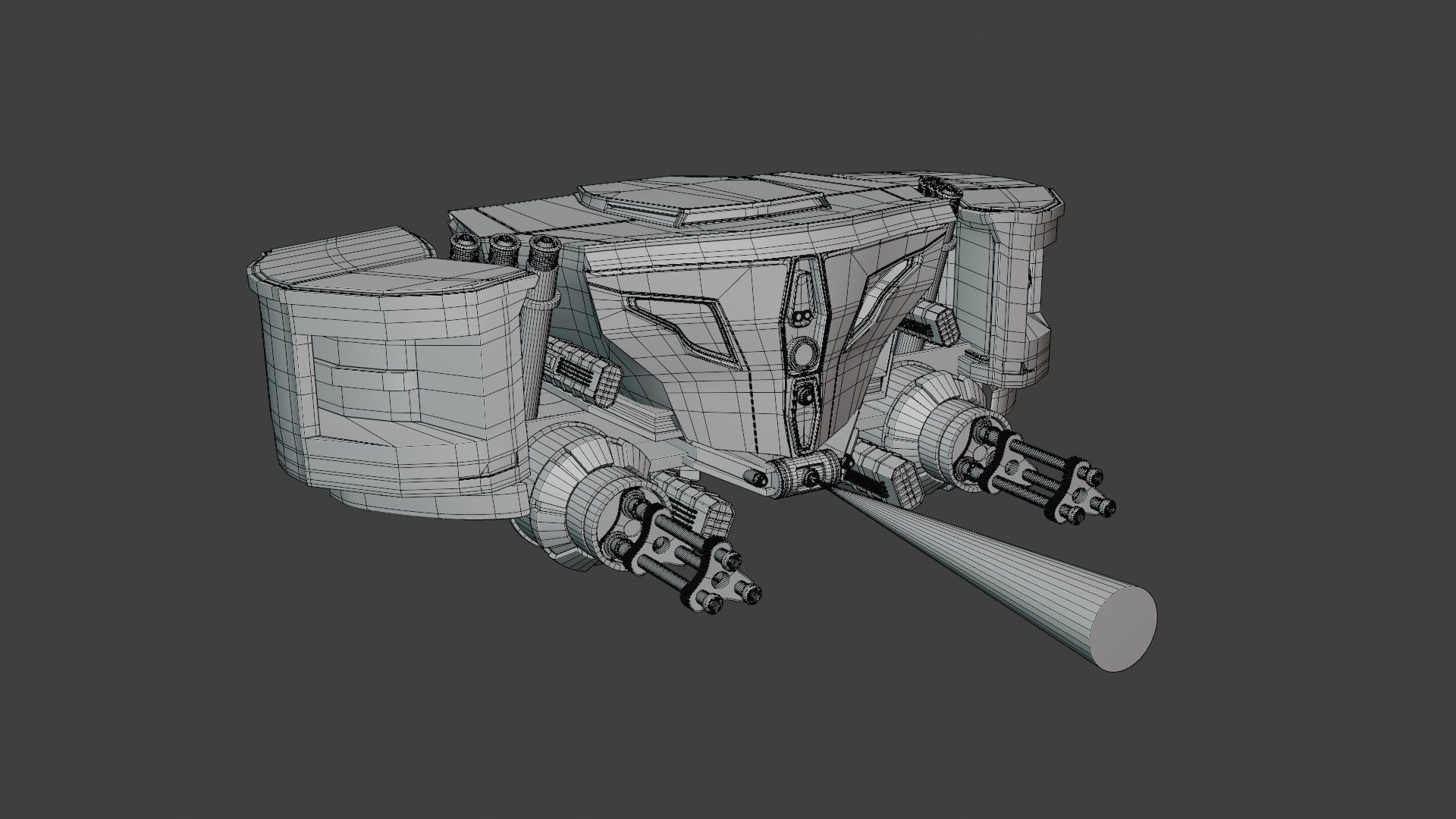 drone Sci-Fi Drone 3D Model Low-poly 3D model_3