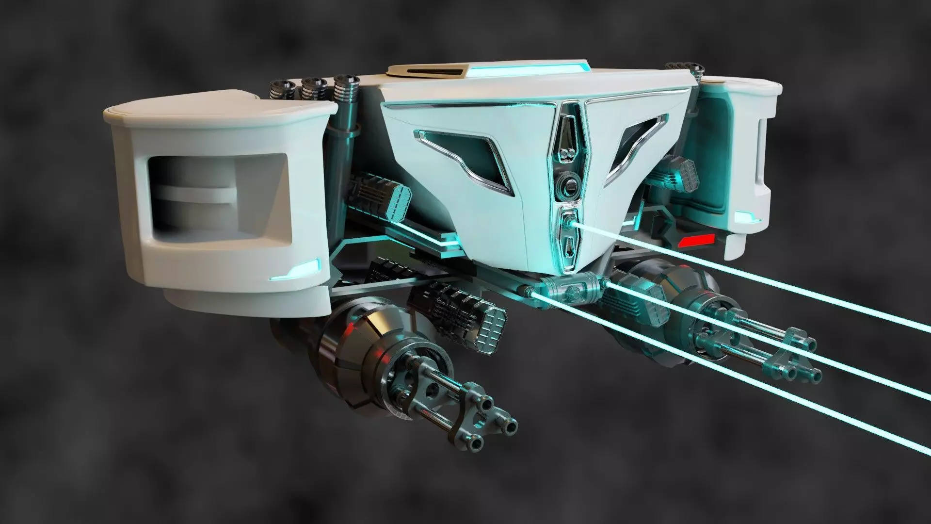 drone Sci-Fi Drone 3D Model Low-poly 3D model_0