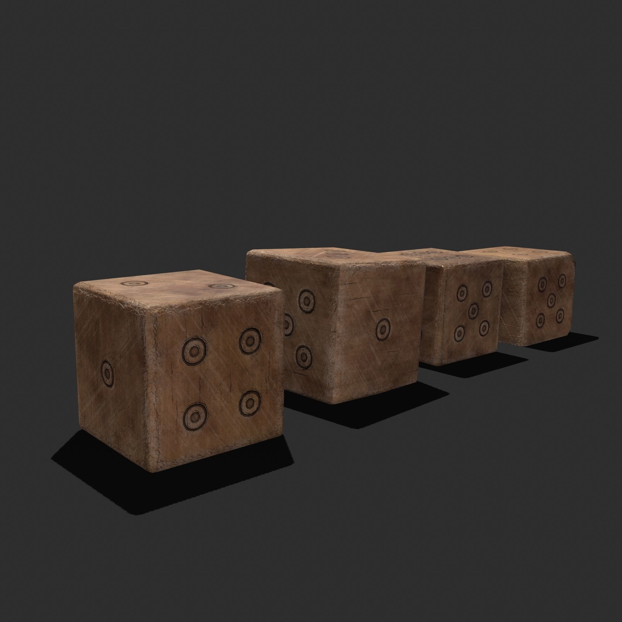 Medieval Game Dice Low-poly 3D model_18