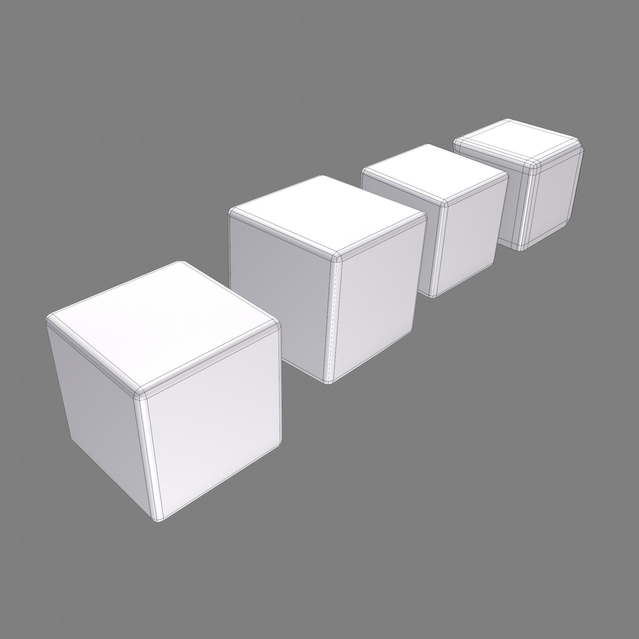 Medieval Game Dice Low-poly 3D model_26
