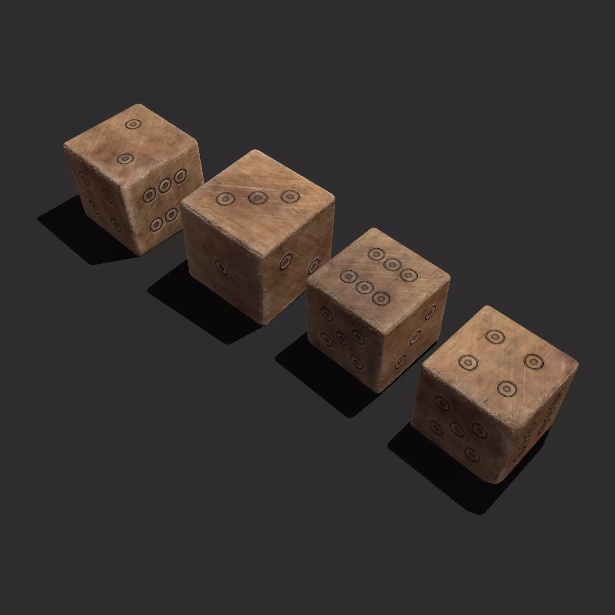 Medieval Game Dice Low-poly 3D model_0