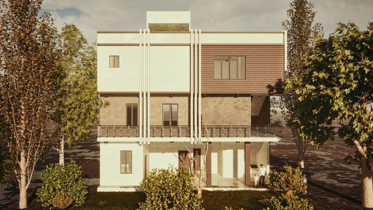 SMALL RESIDENTIAL HOUSE  Free low-poly 3D model_2