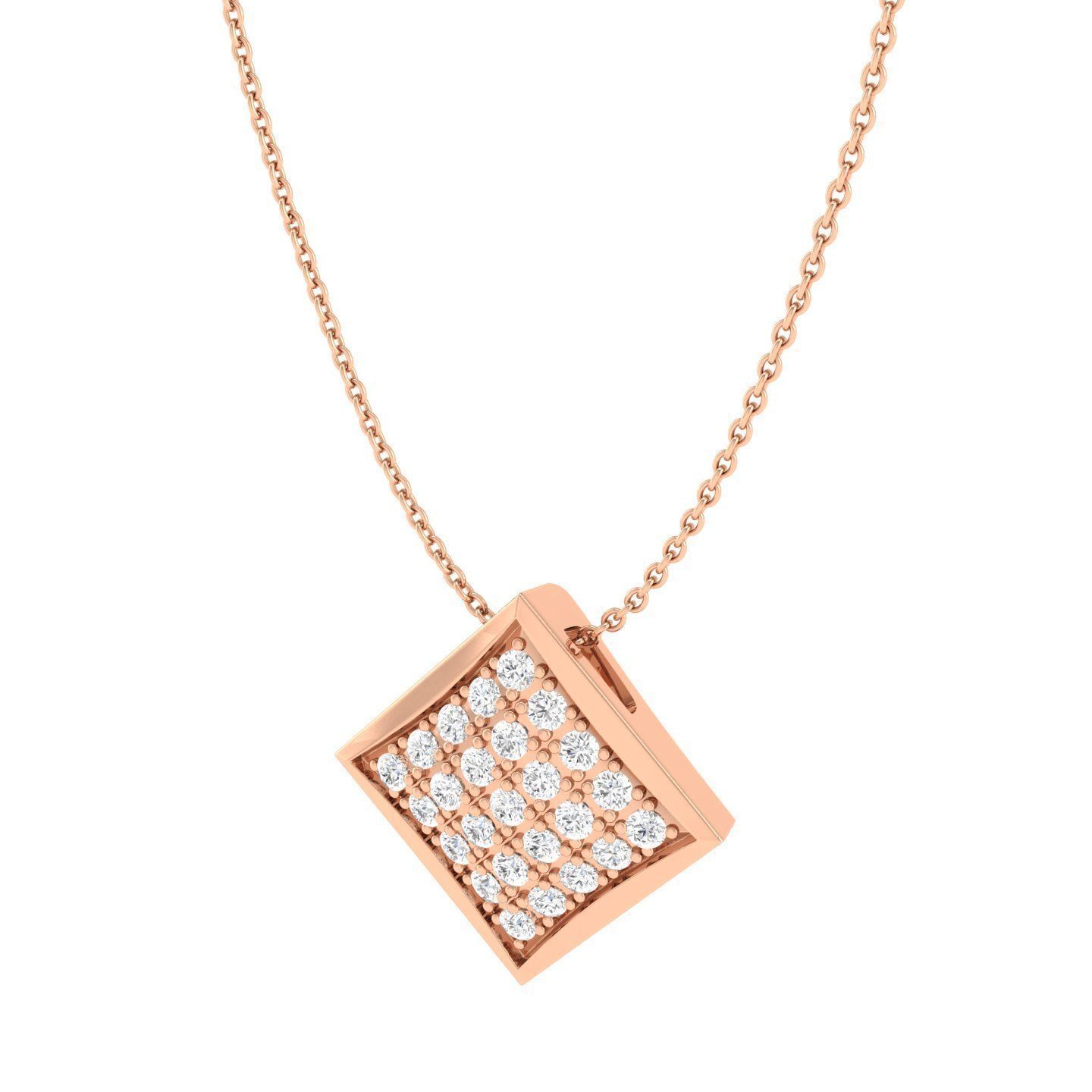 Women square pendant 3dm stl render detail 3D print model_2