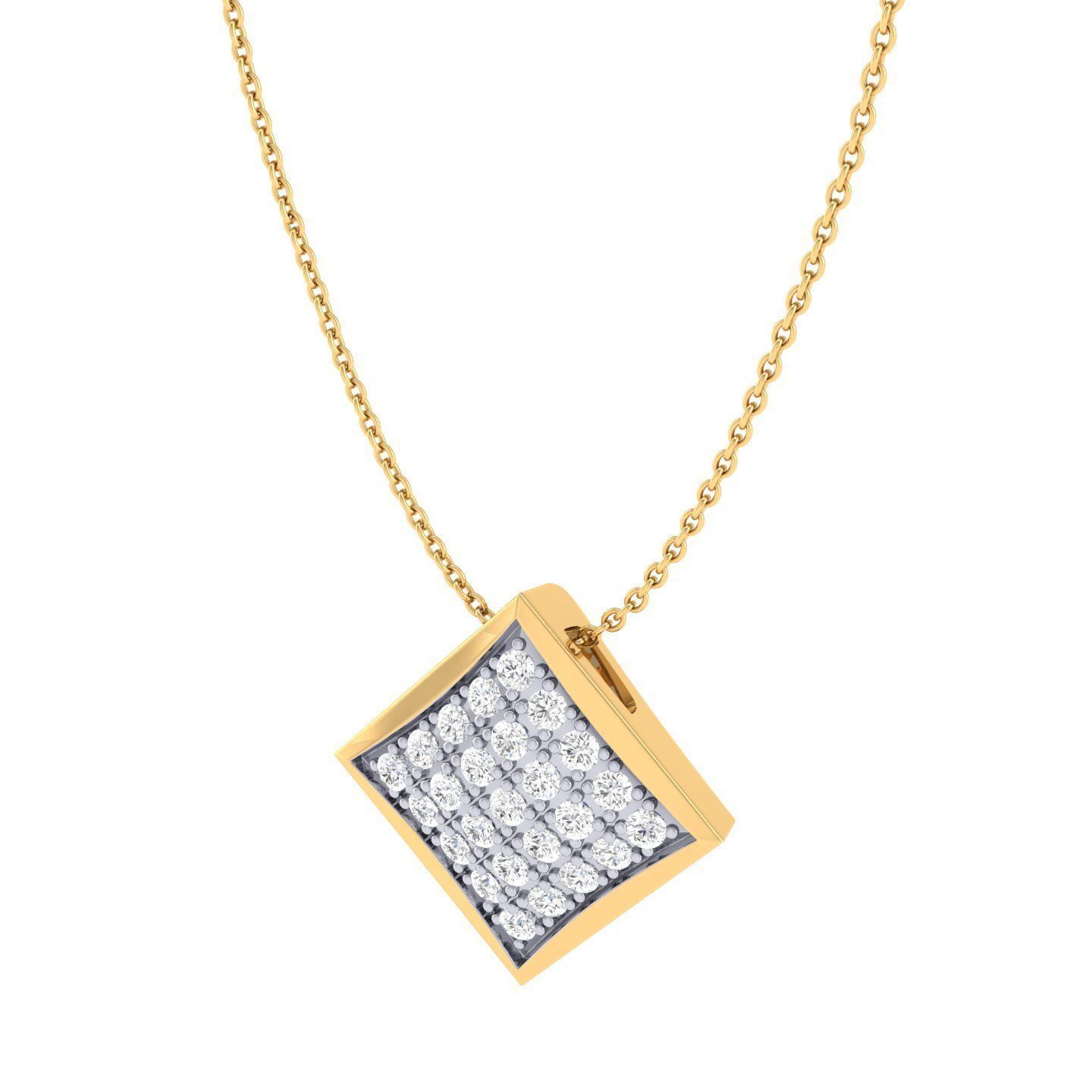 Women square pendant 3dm stl render detail 3D print model_8