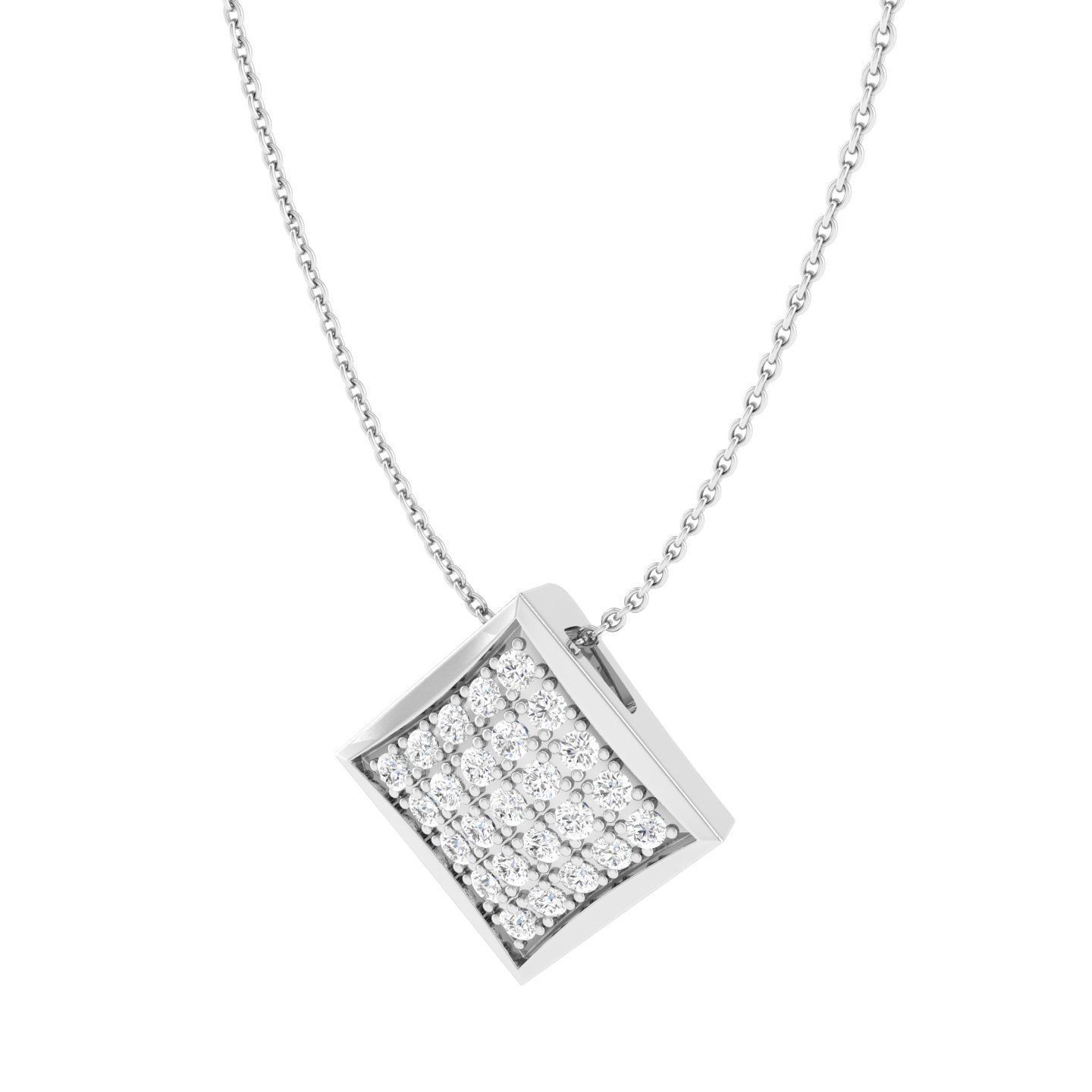 Women square pendant 3dm stl render detail 3D print model_5