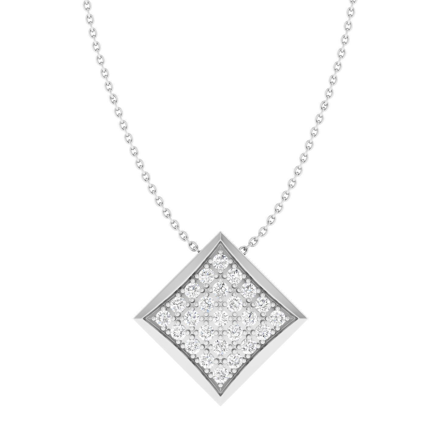 Women square pendant 3dm stl render detail 3D print model_3