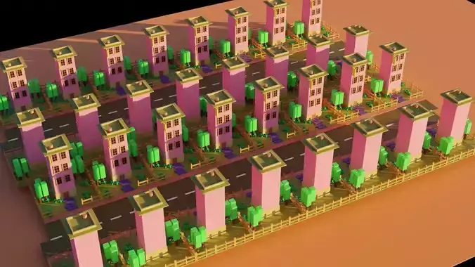 LOW POLY BUILDING FOR ILLUSTRATION