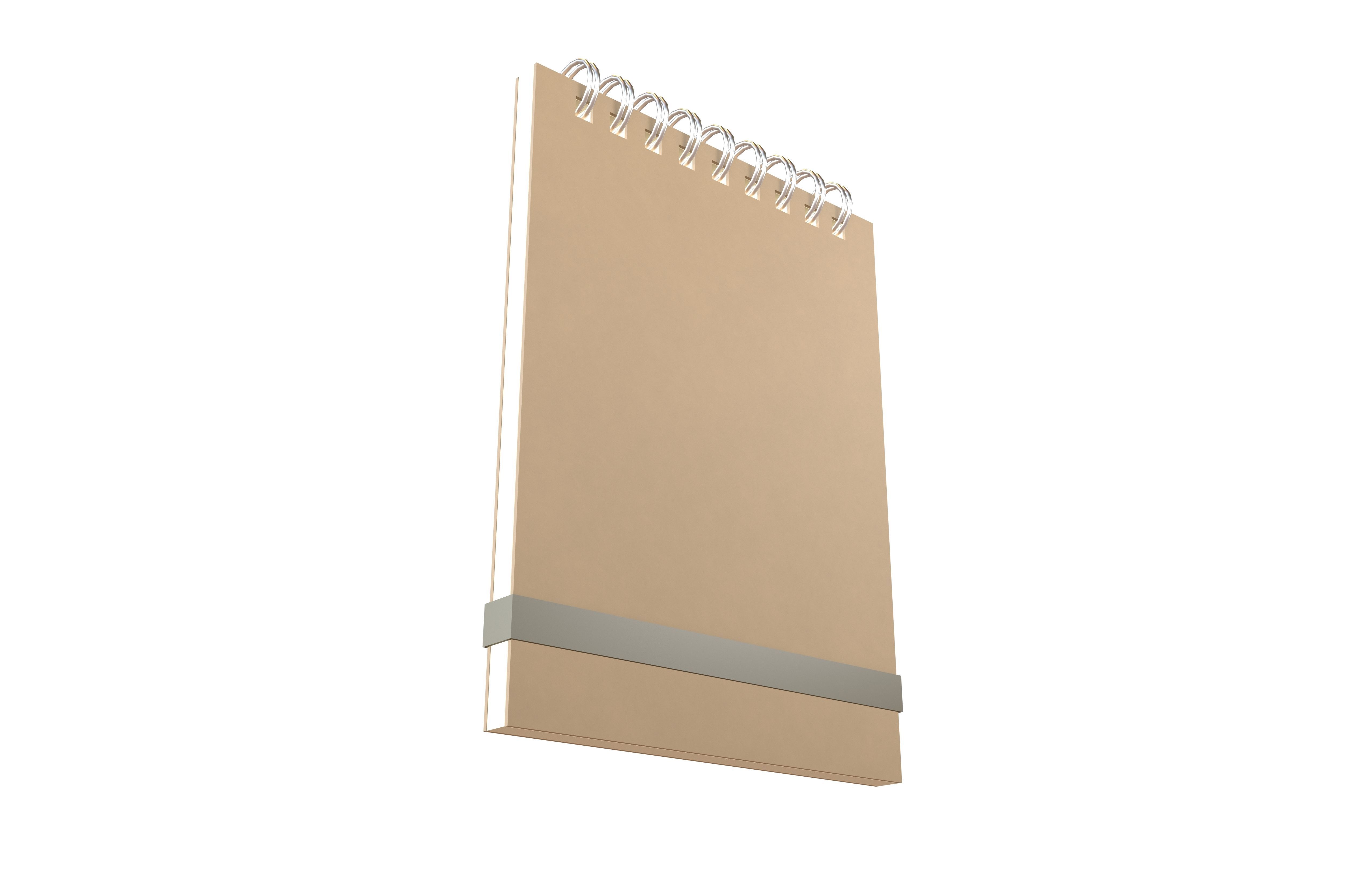 Notebook Pad With Spiral v1 001 Low-poly 3D model_3