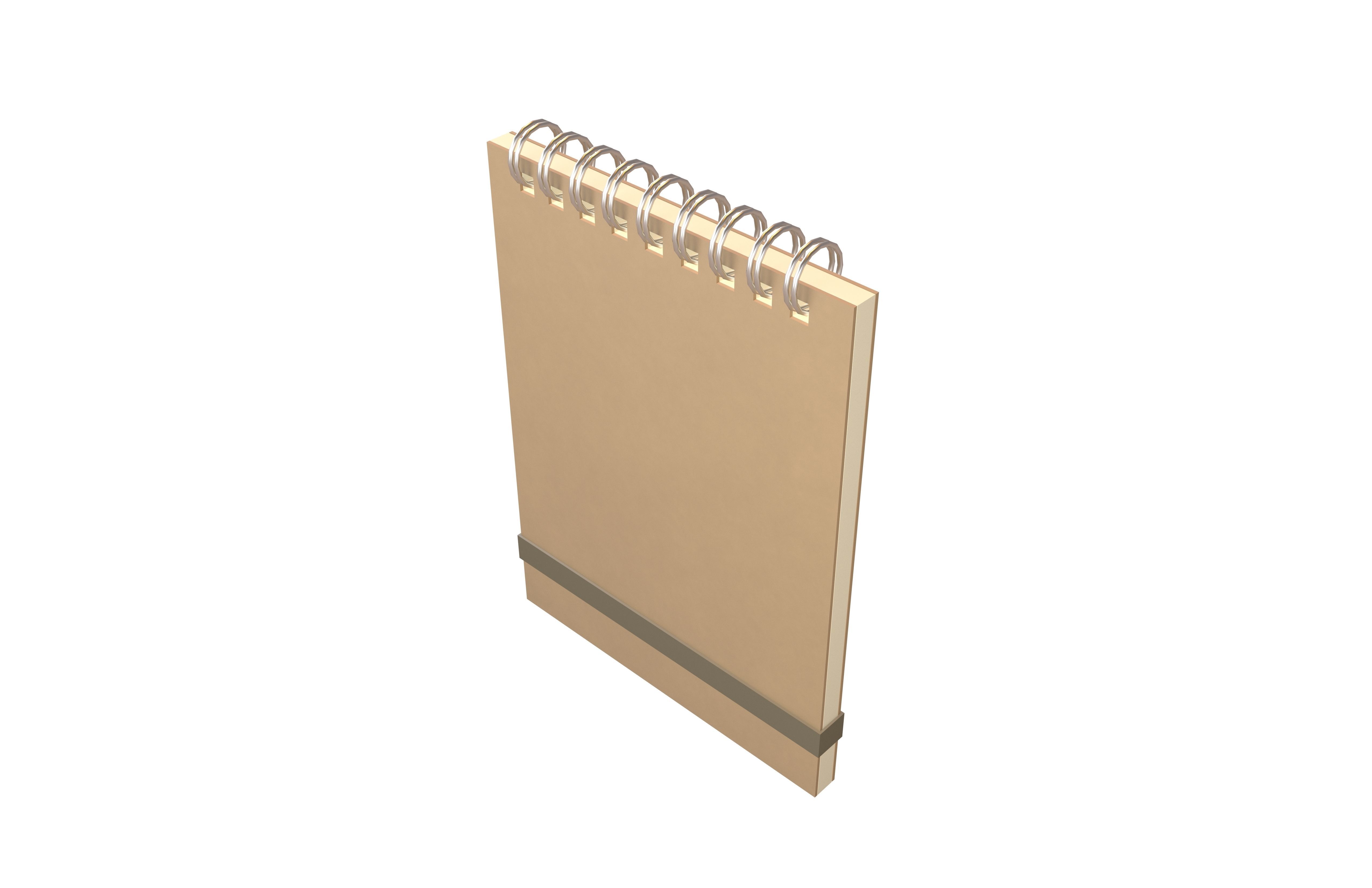 Notebook Pad With Spiral v1 001 Low-poly 3D model_2