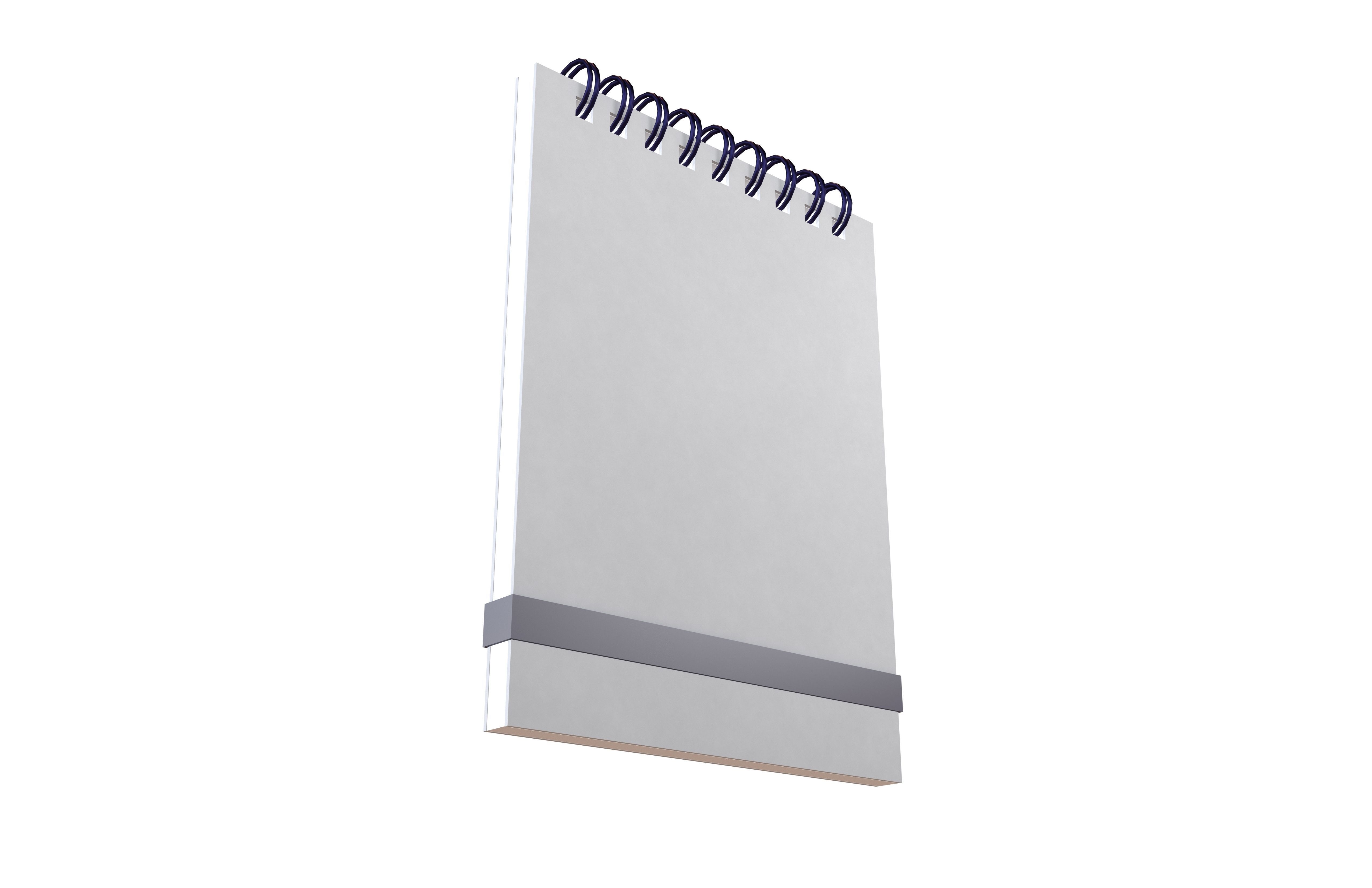 Notebook Pad With Spiral v1 002 Low-poly 3D model_3