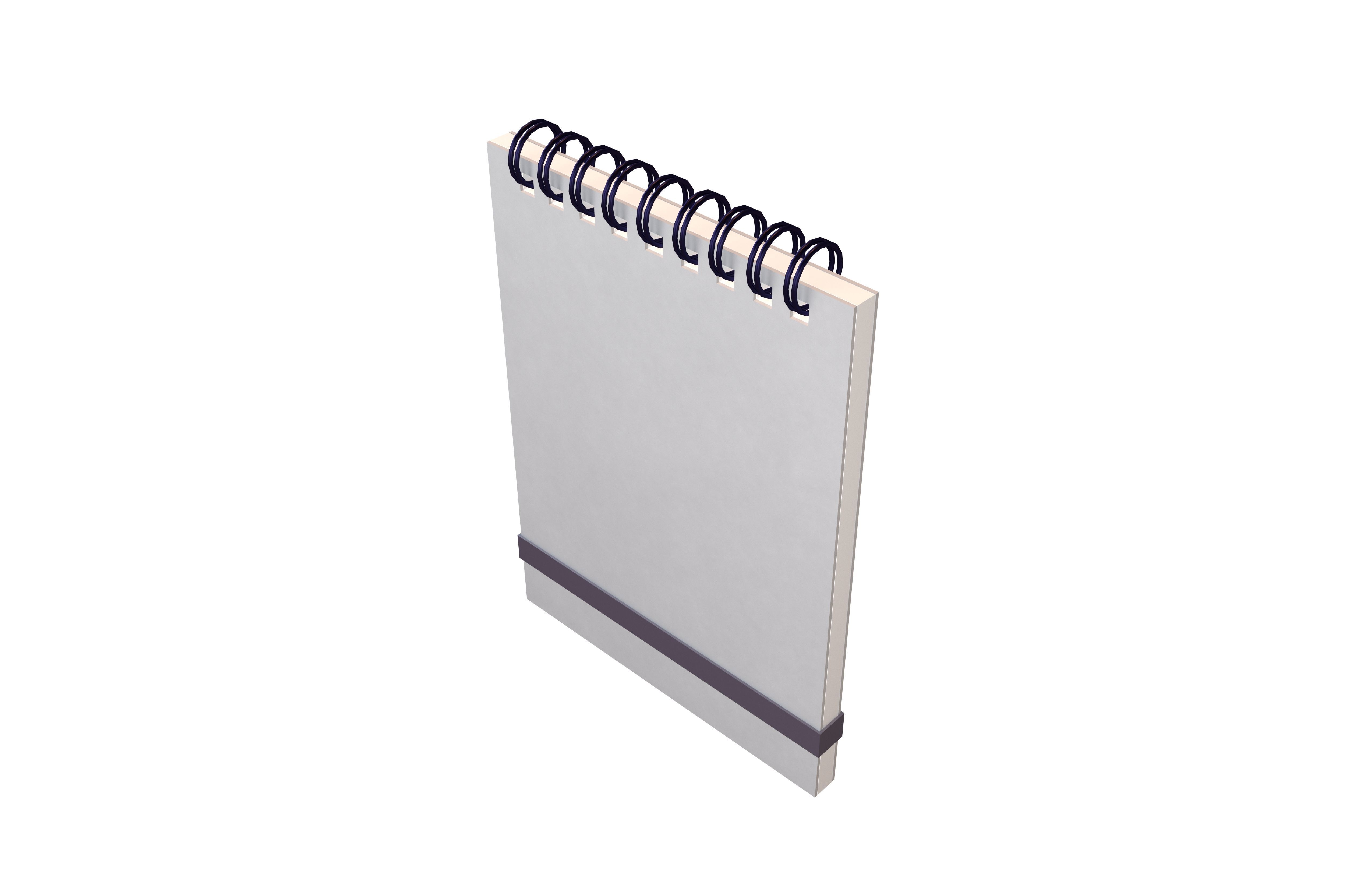 Notebook Pad With Spiral v1 002 Low-poly 3D model_2