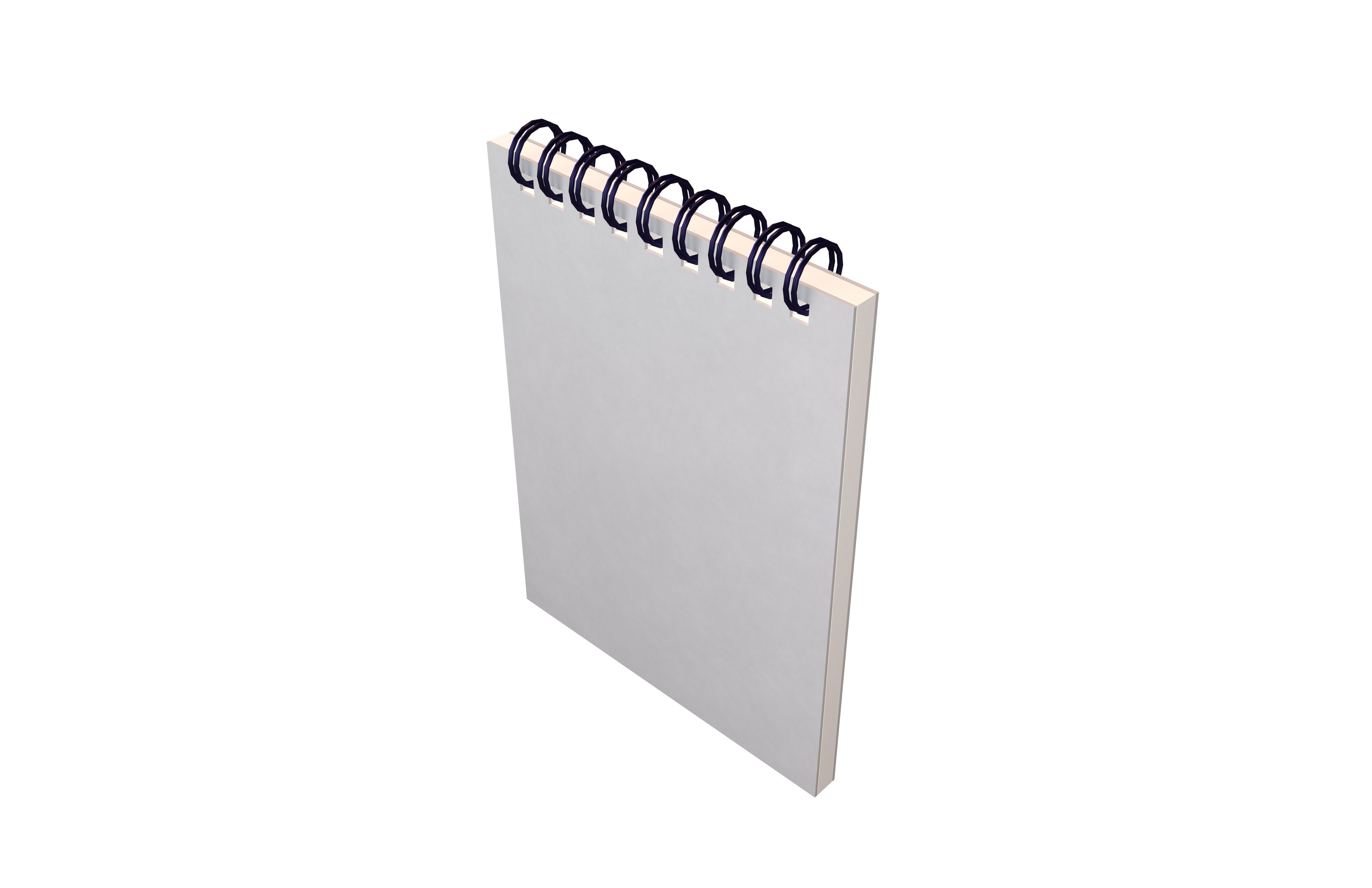 Notebook Pad With Spiral v2 002 Low-poly 3D model_2
