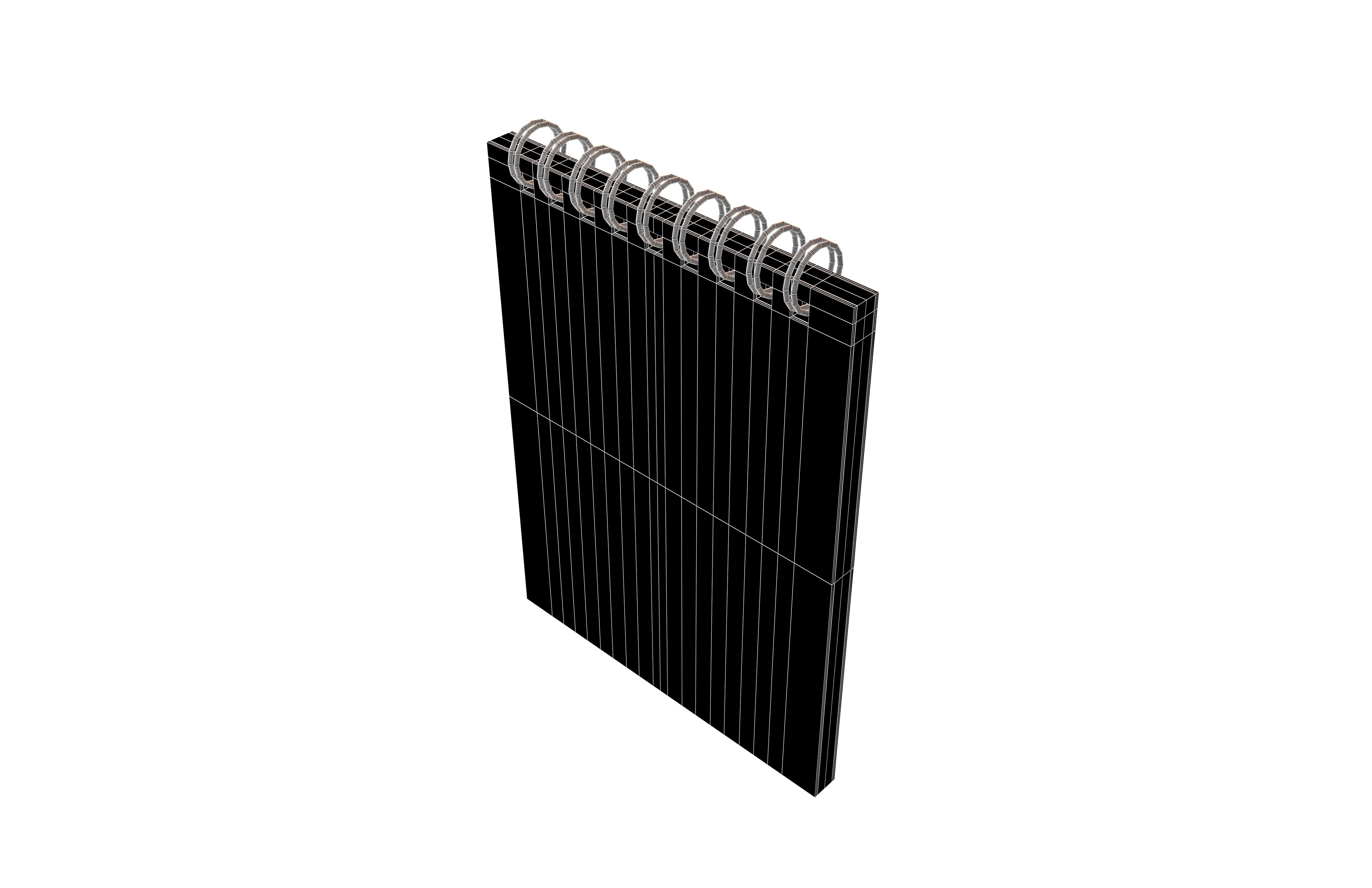 Notebook Pad With Spiral v2 002 Low-poly 3D model_6