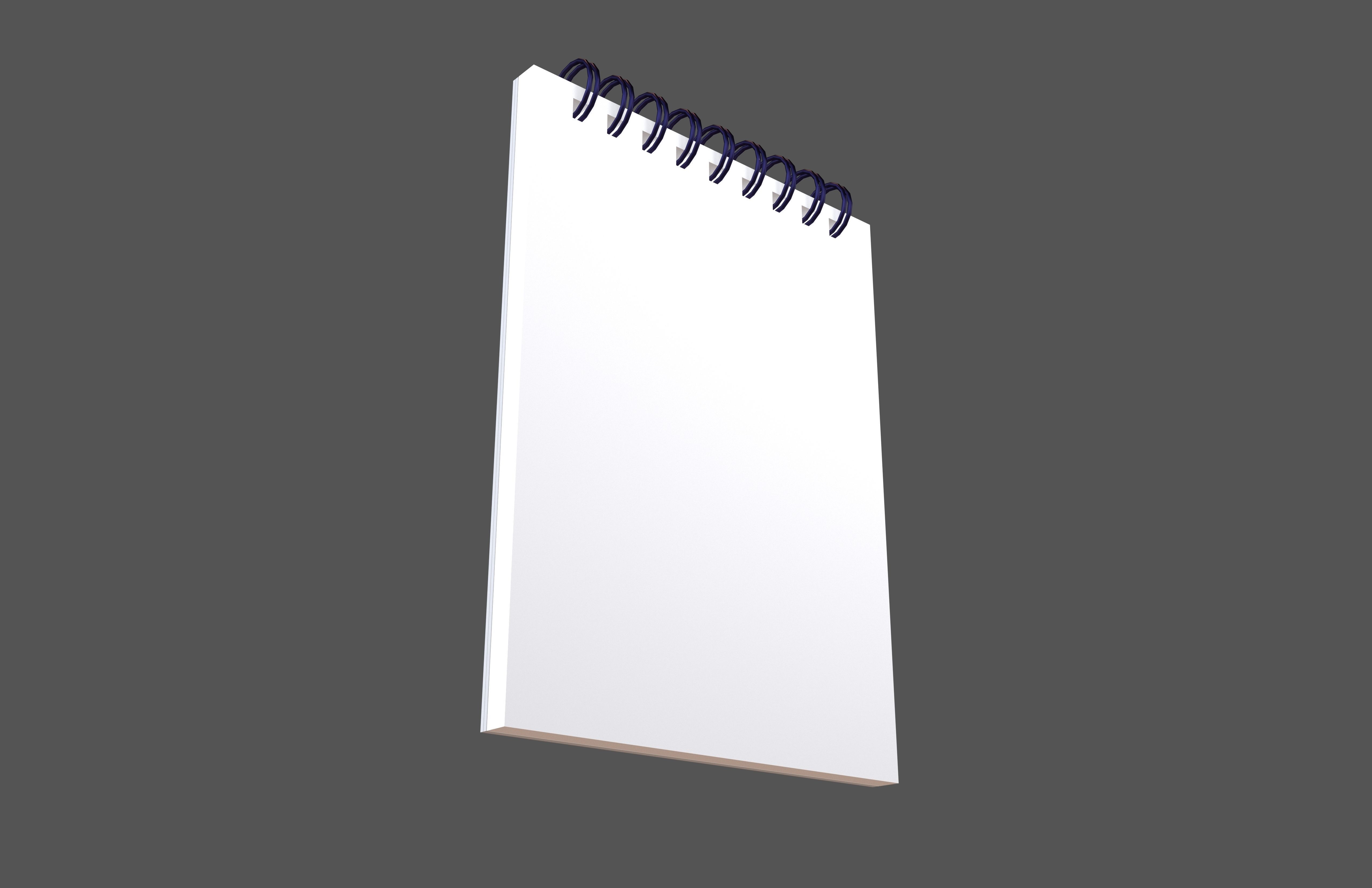 Notebook Pad With Spiral v3 002 Low-poly 3D model_3