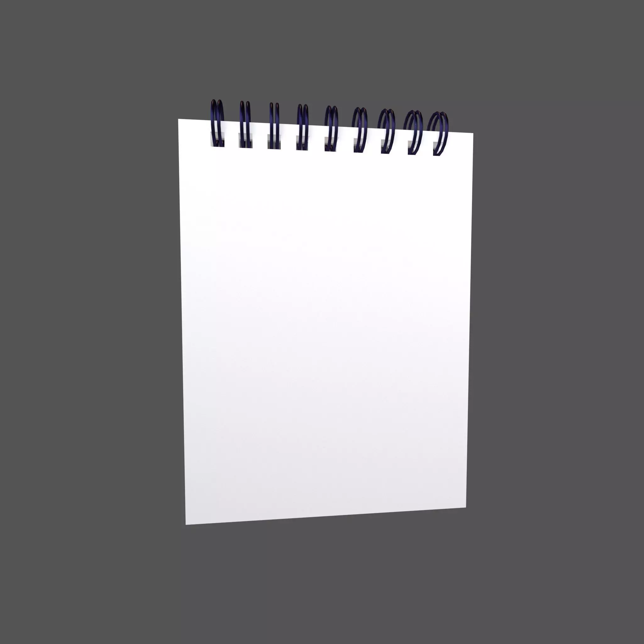Notebook Pad With Spiral v3 002 Low-poly 3D model_0