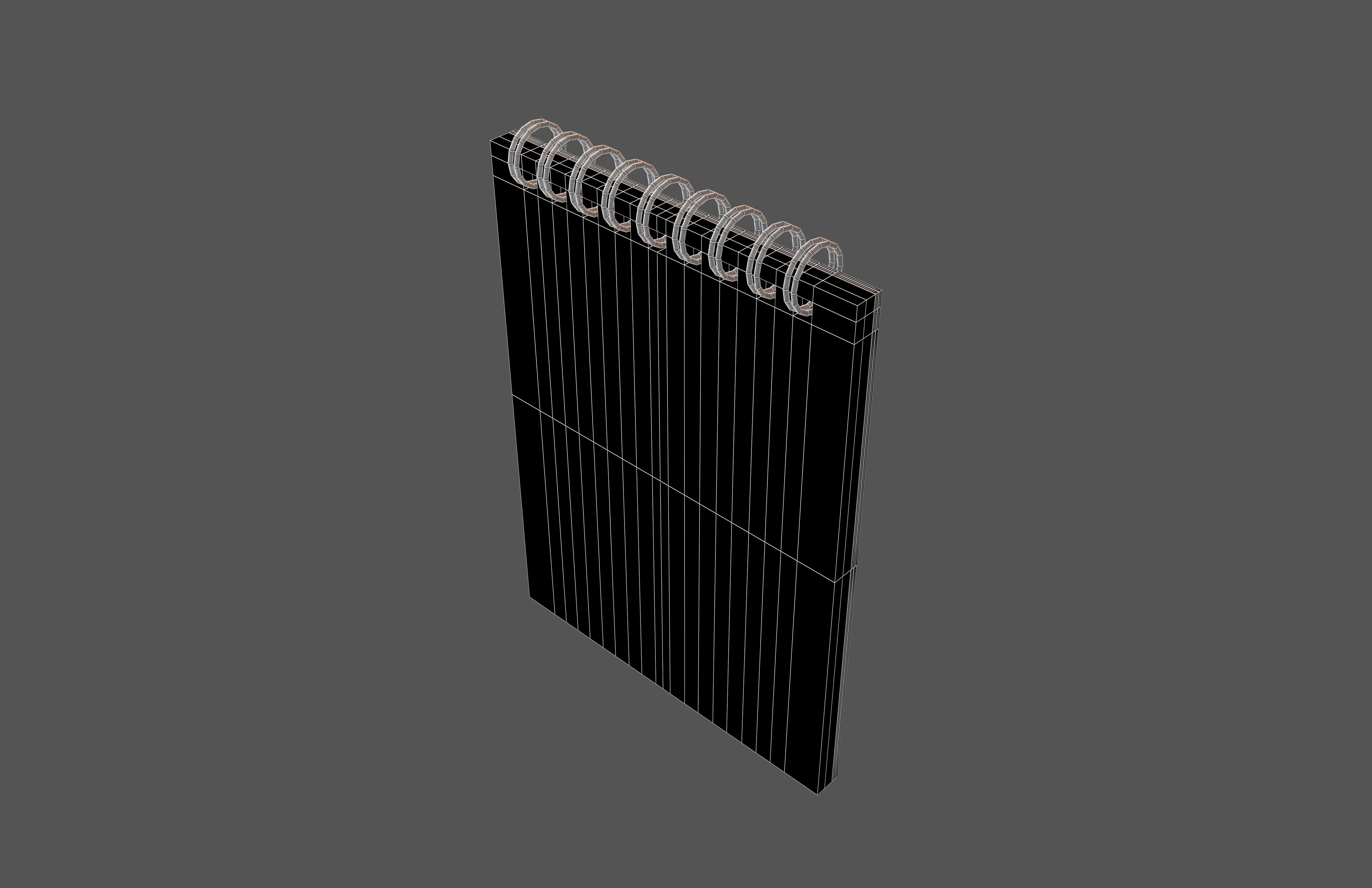 Notebook Pad With Spiral v3 002 Low-poly 3D model_6