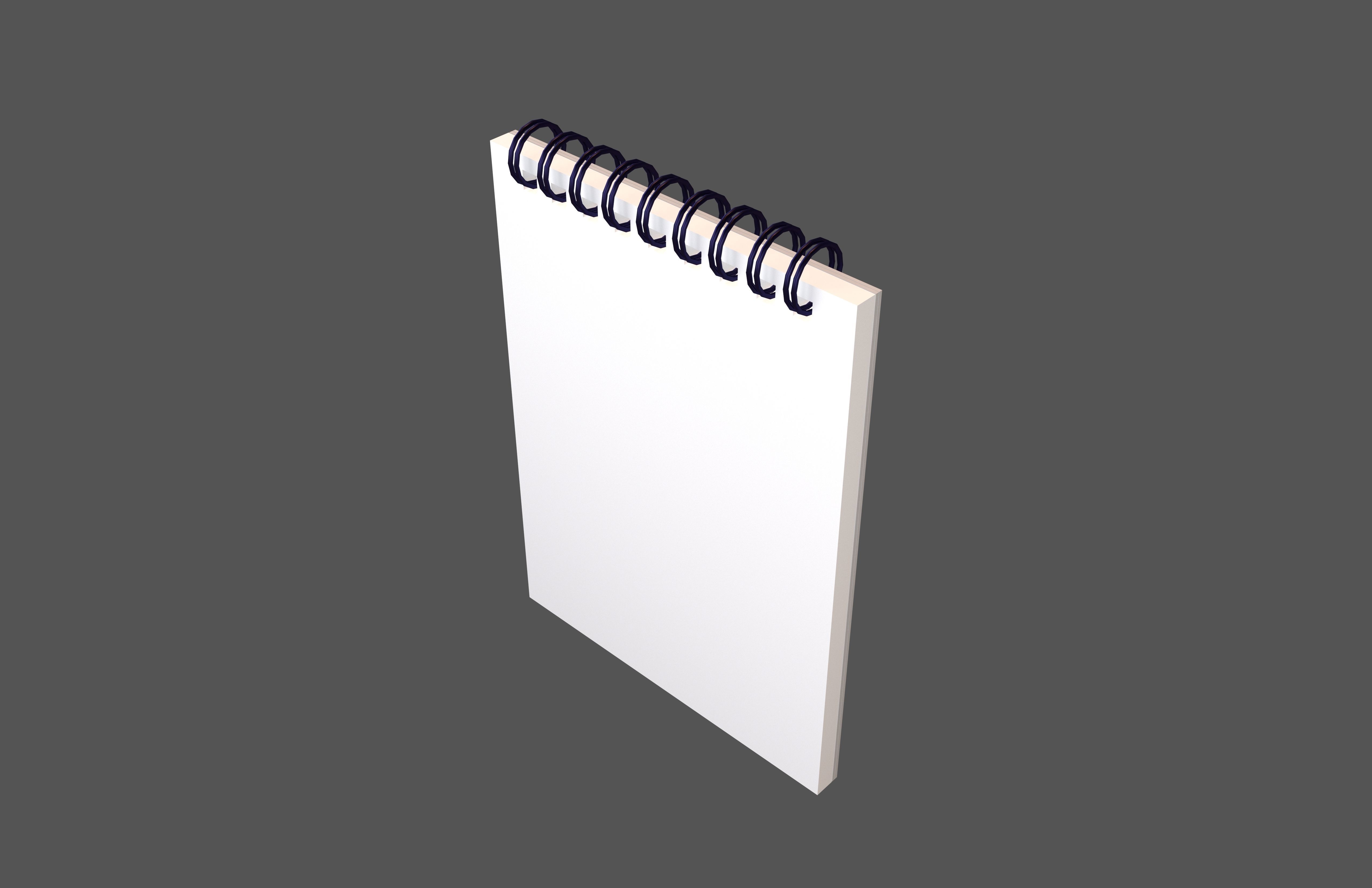 Notebook Pad With Spiral v3 002 Low-poly 3D model_2