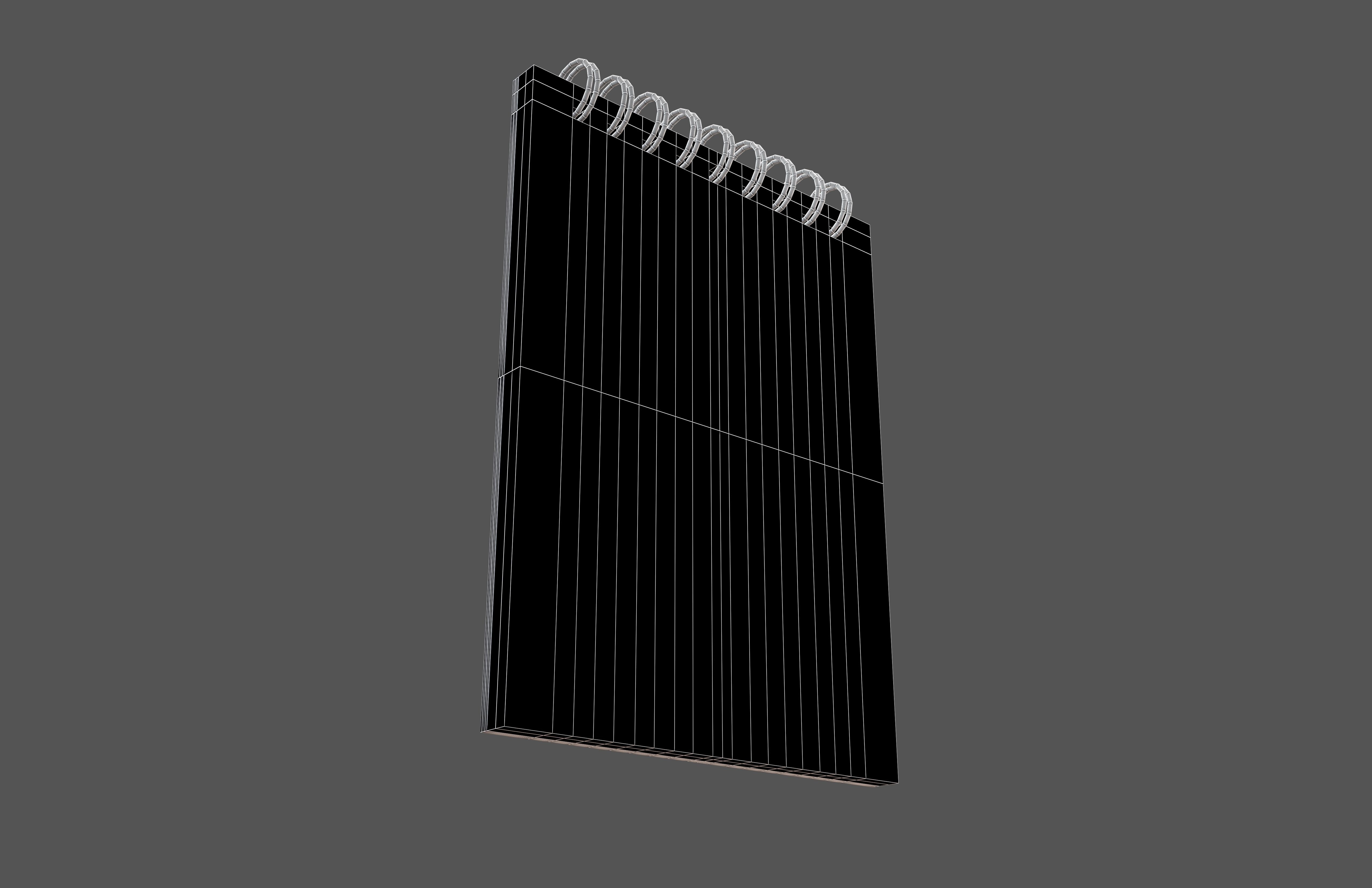 Notebook Pad With Spiral v3 002 Low-poly 3D model_7