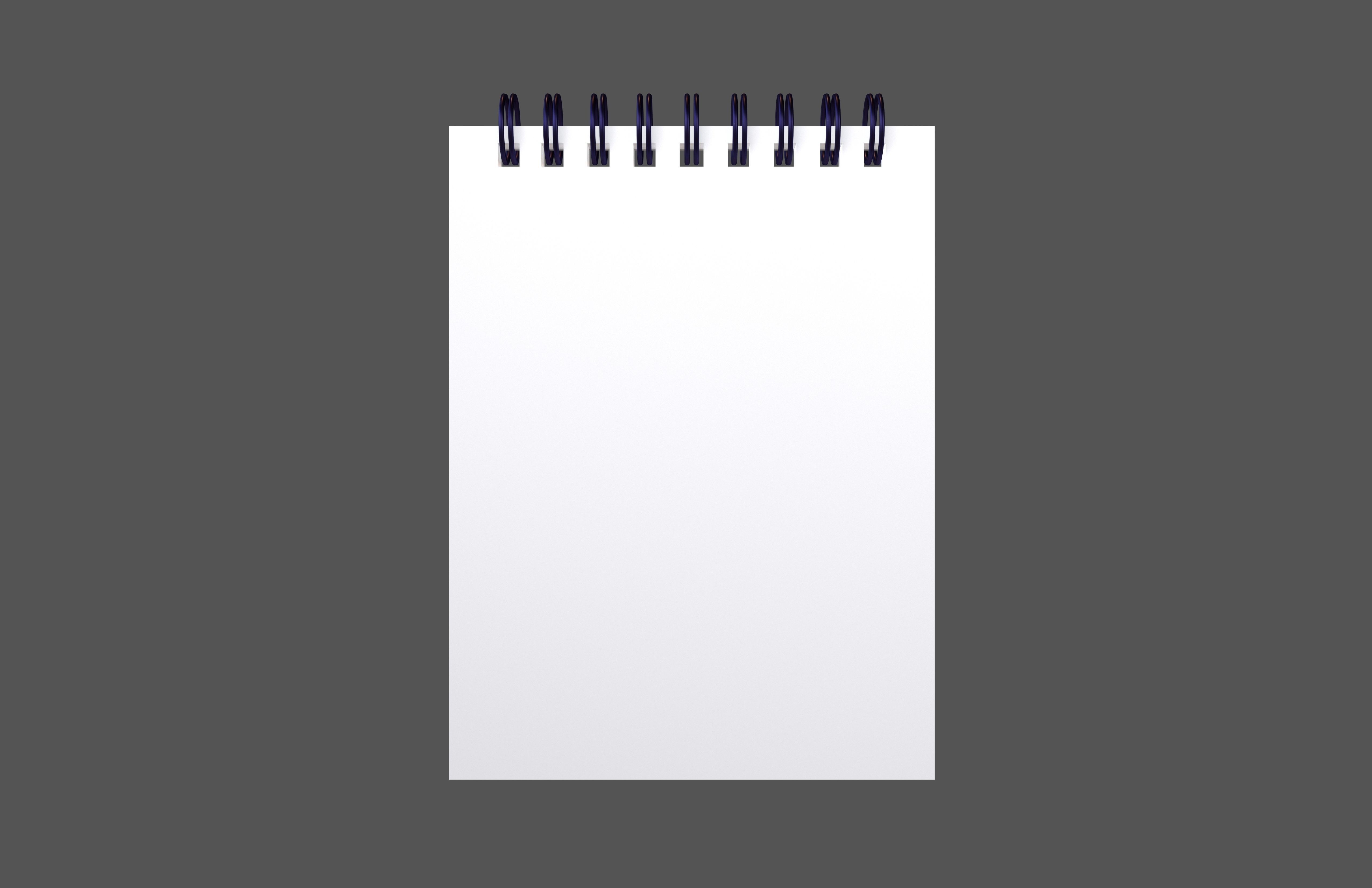 Notebook Pad With Spiral v3 002 Low-poly 3D model_1