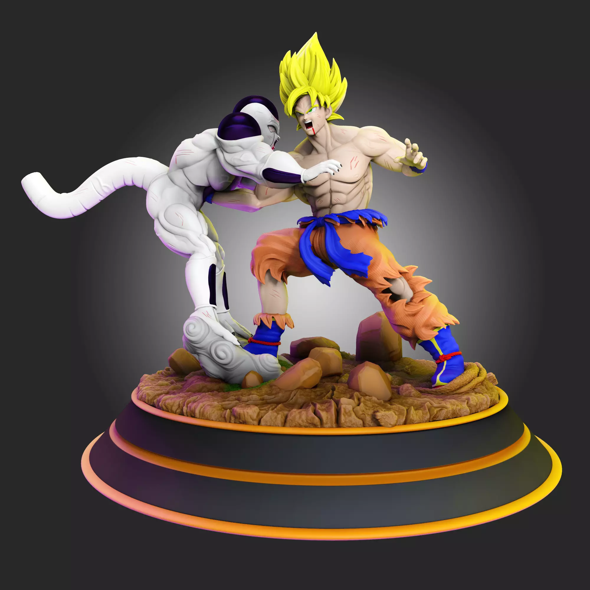 Goku ssj vs Freeza full power - Dragon Ball Z 3D print model