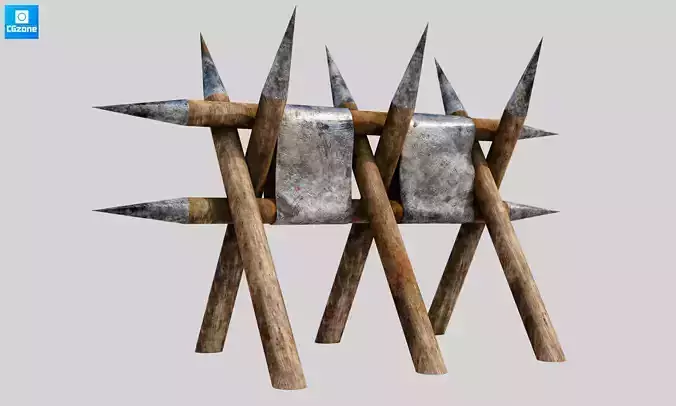 defence   wall Low-poly 3D model