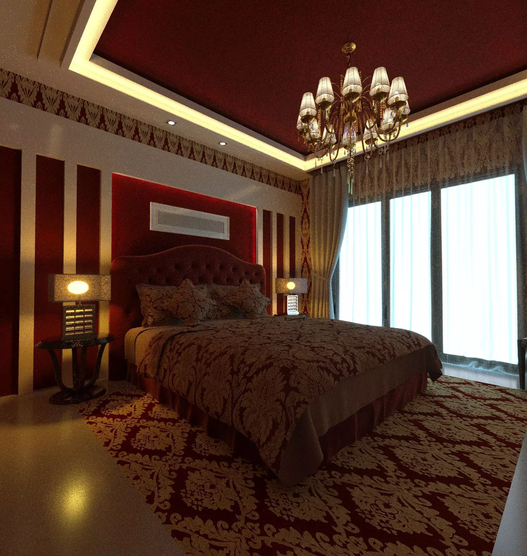 classic style interior design 3D model_0