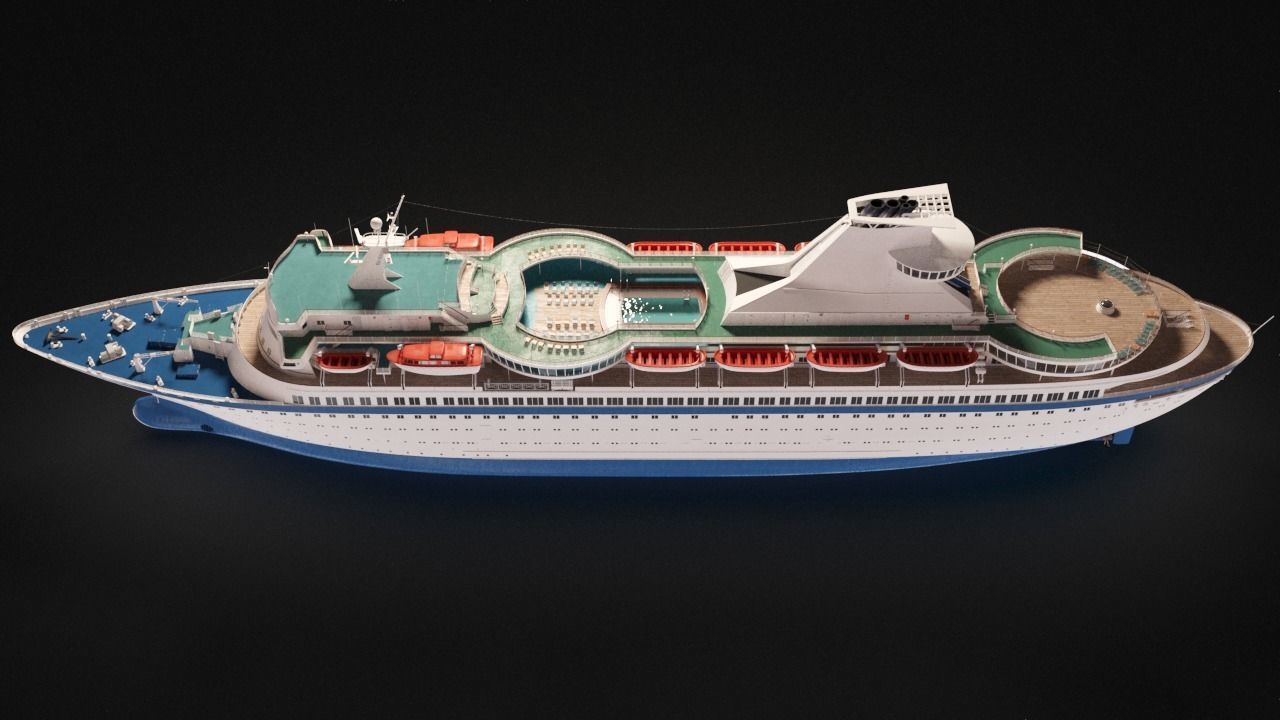 Vintage Cruiseship High-Detail 3D model_7