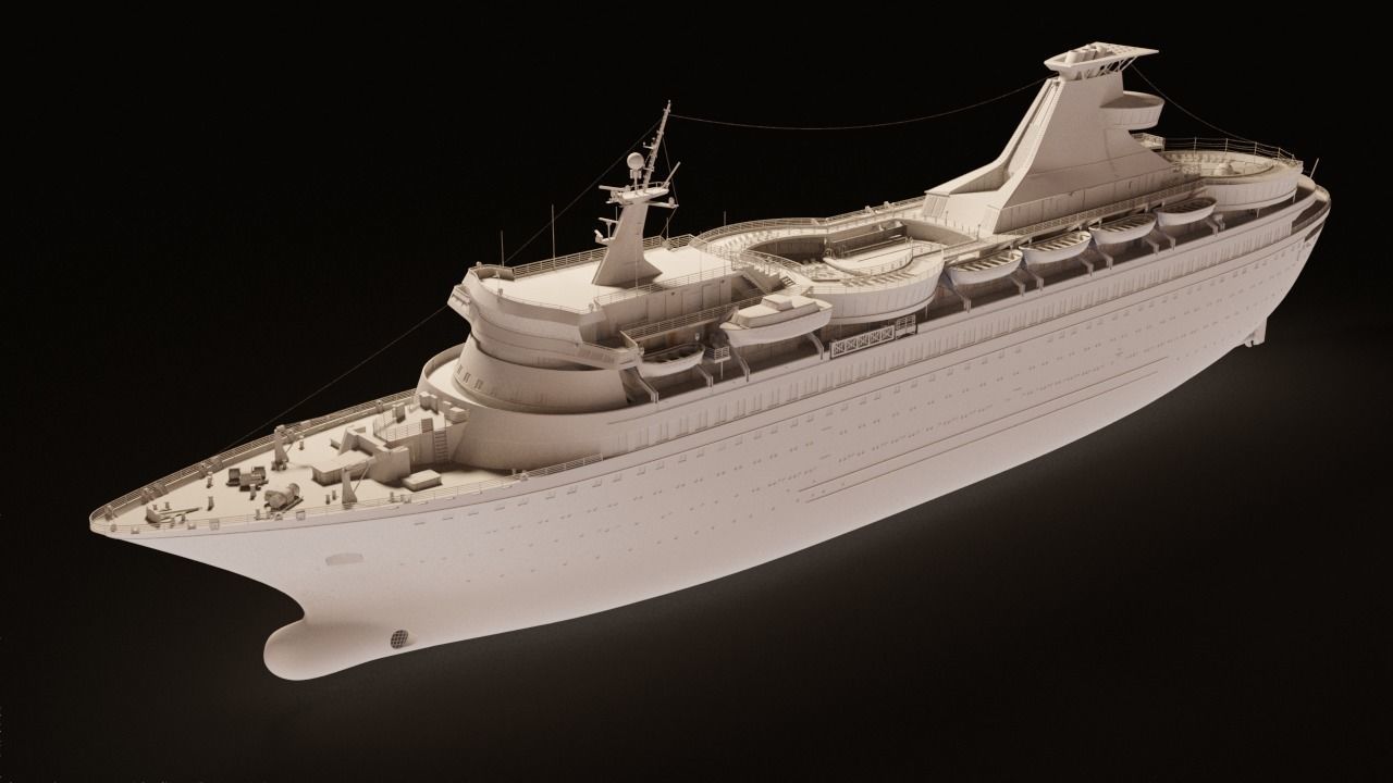 Vintage Cruiseship High-Detail 3D model_5