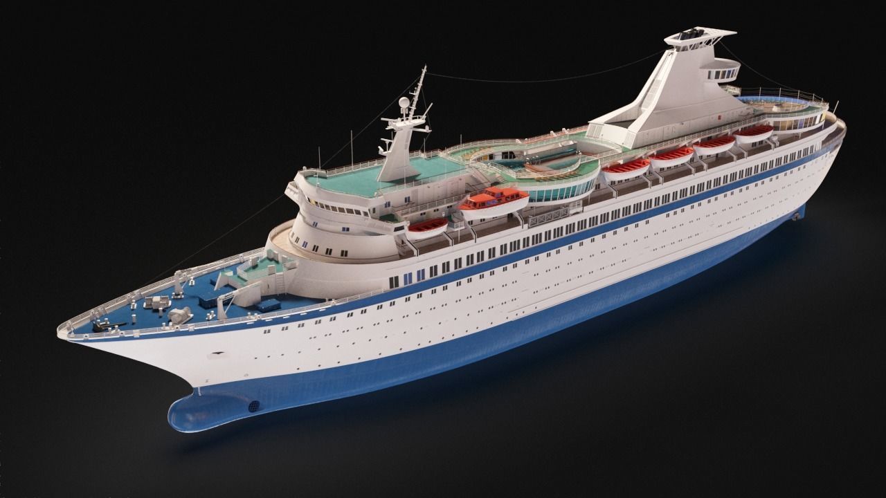 Vintage Cruiseship High-Detail 3D model_4