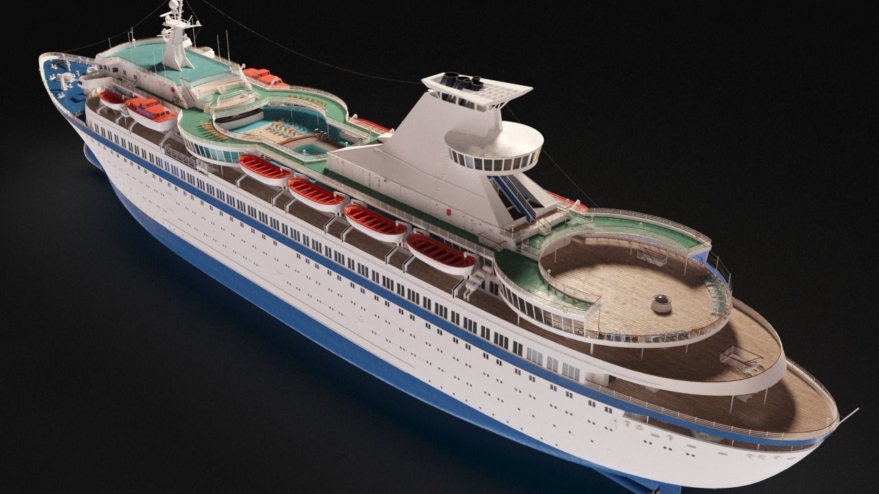 Vintage Cruiseship High-Detail 3D model_8