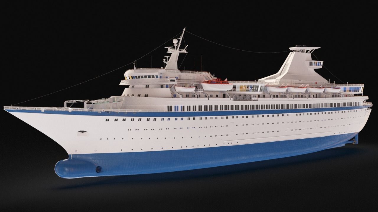 Vintage Cruiseship High-Detail 3D model_9