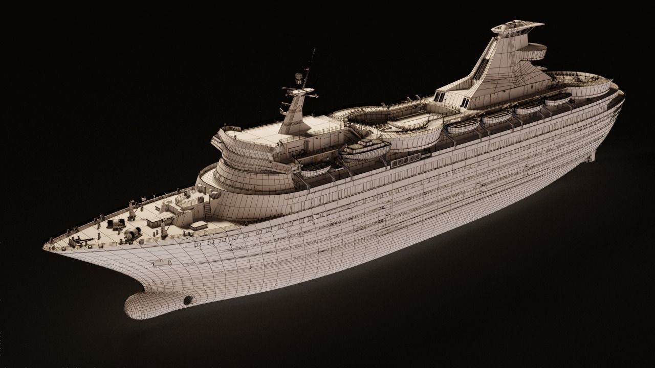 Vintage Cruiseship High-Detail 3D model_6
