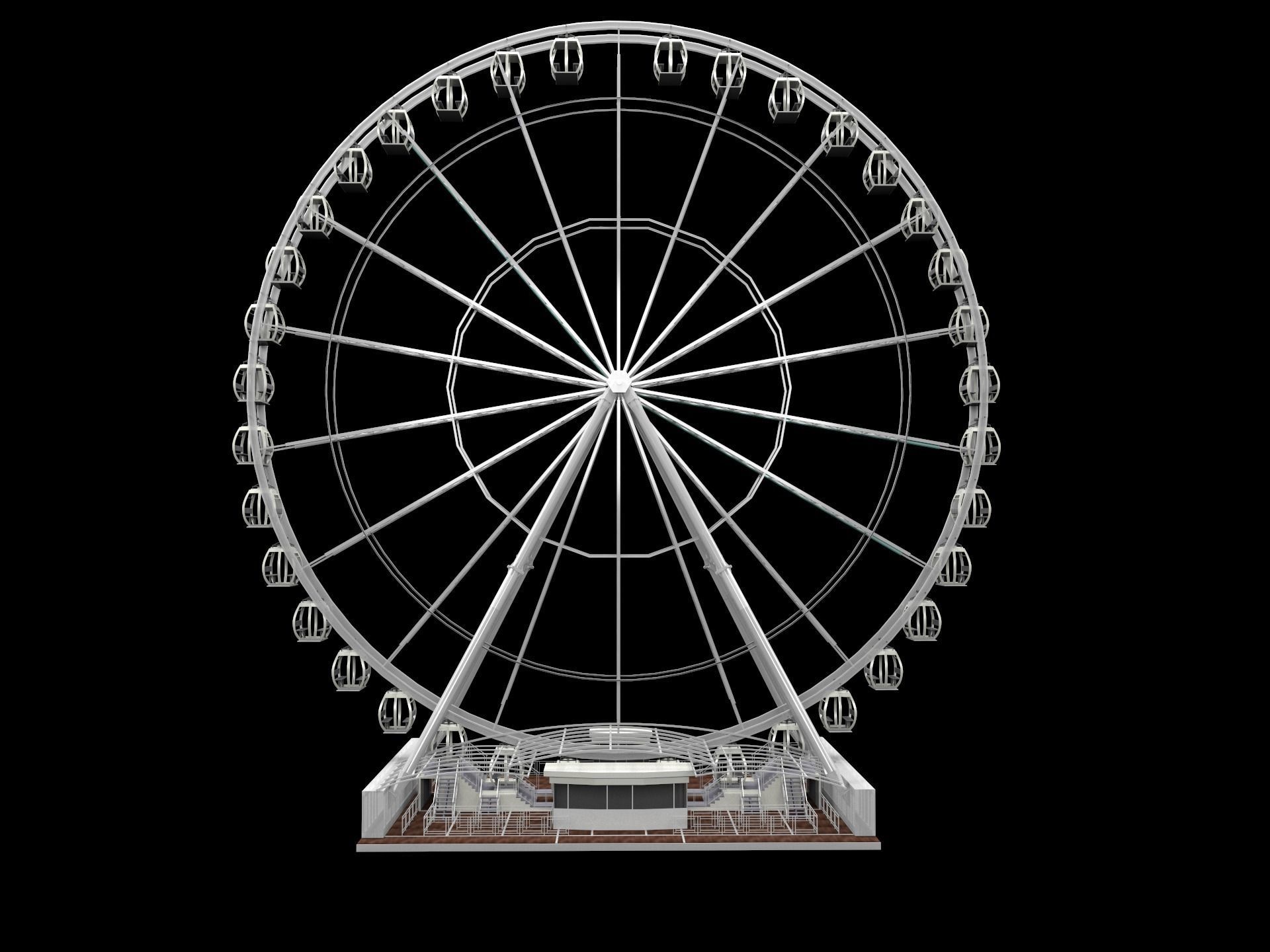 Ferris Wheel Vray 3D model_2