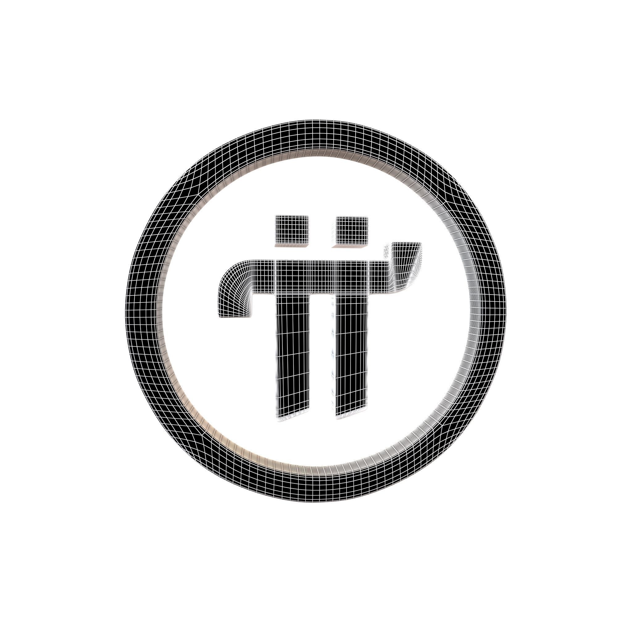 Pi Coin v1 003 Low-poly 3D model_4