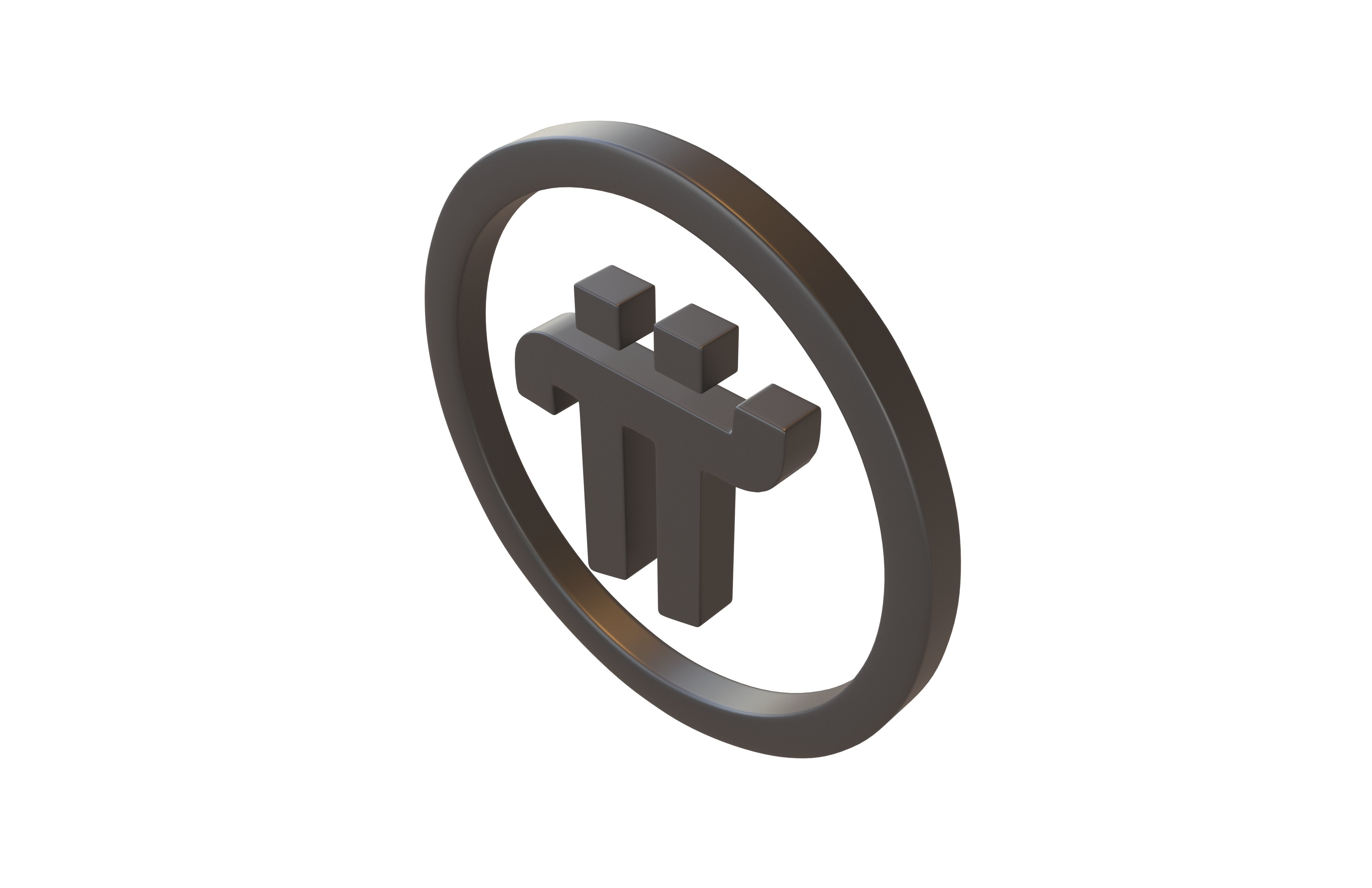 Pi Coin v1 003 Low-poly 3D model_3