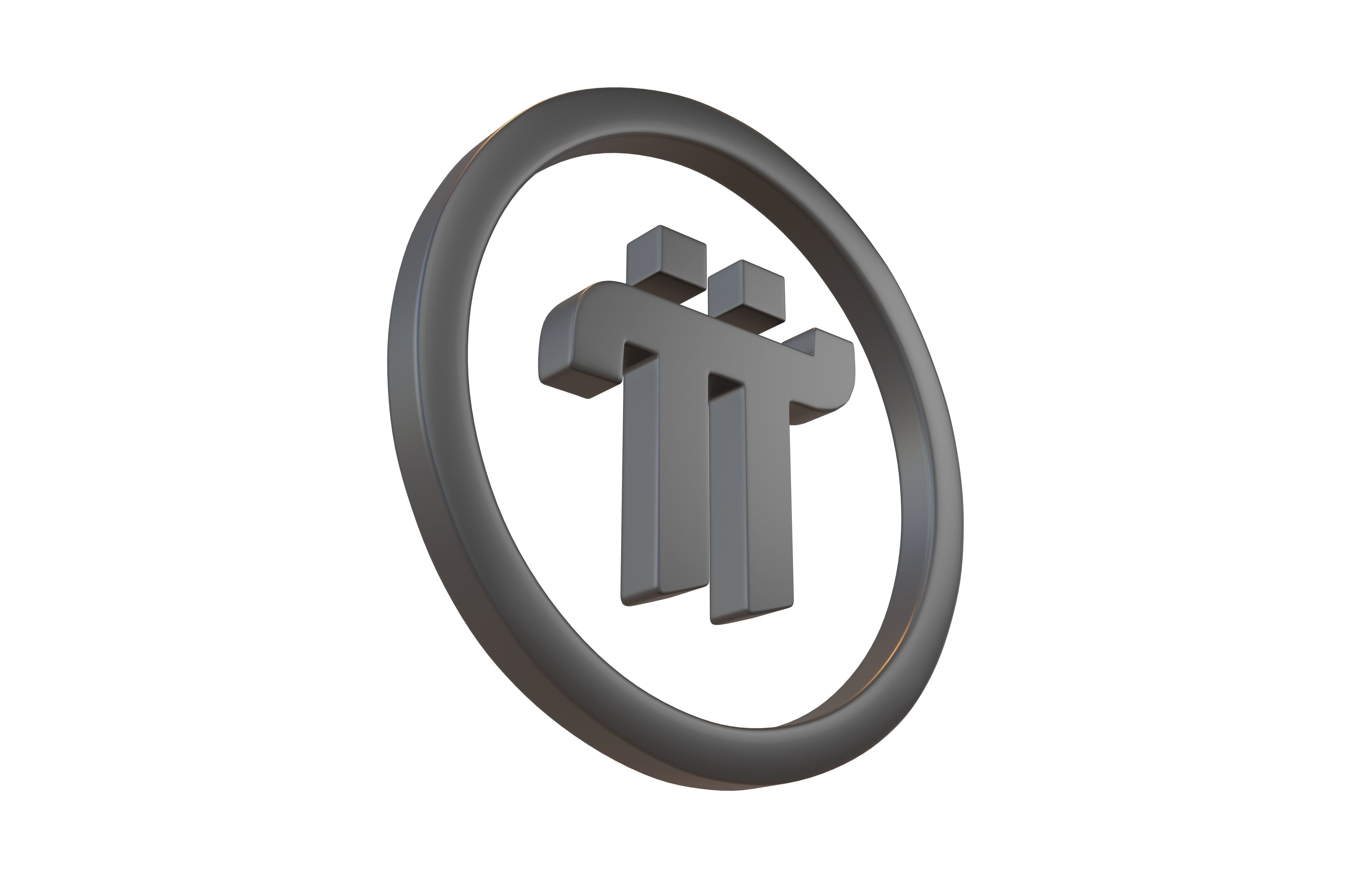 Pi Coin v1 003 Low-poly 3D model_1