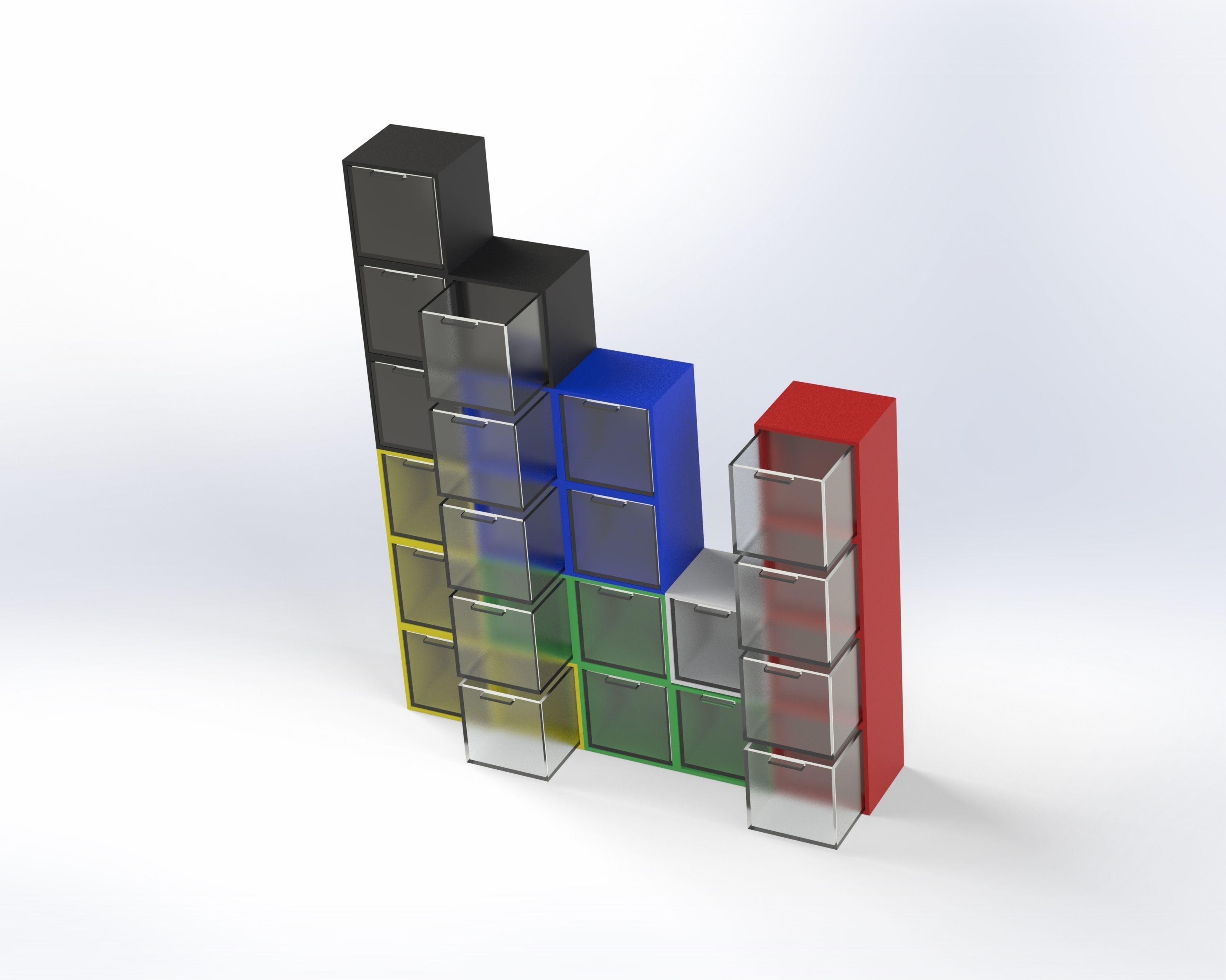 Tetris Storage 3D print model_1