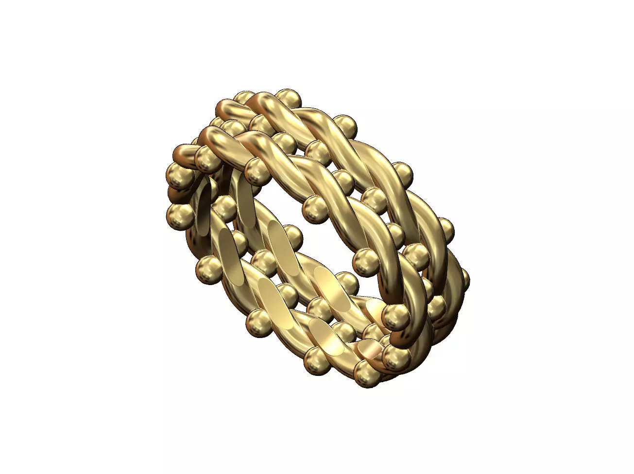 Double row beaded ring US size 4to10 3D print model_0