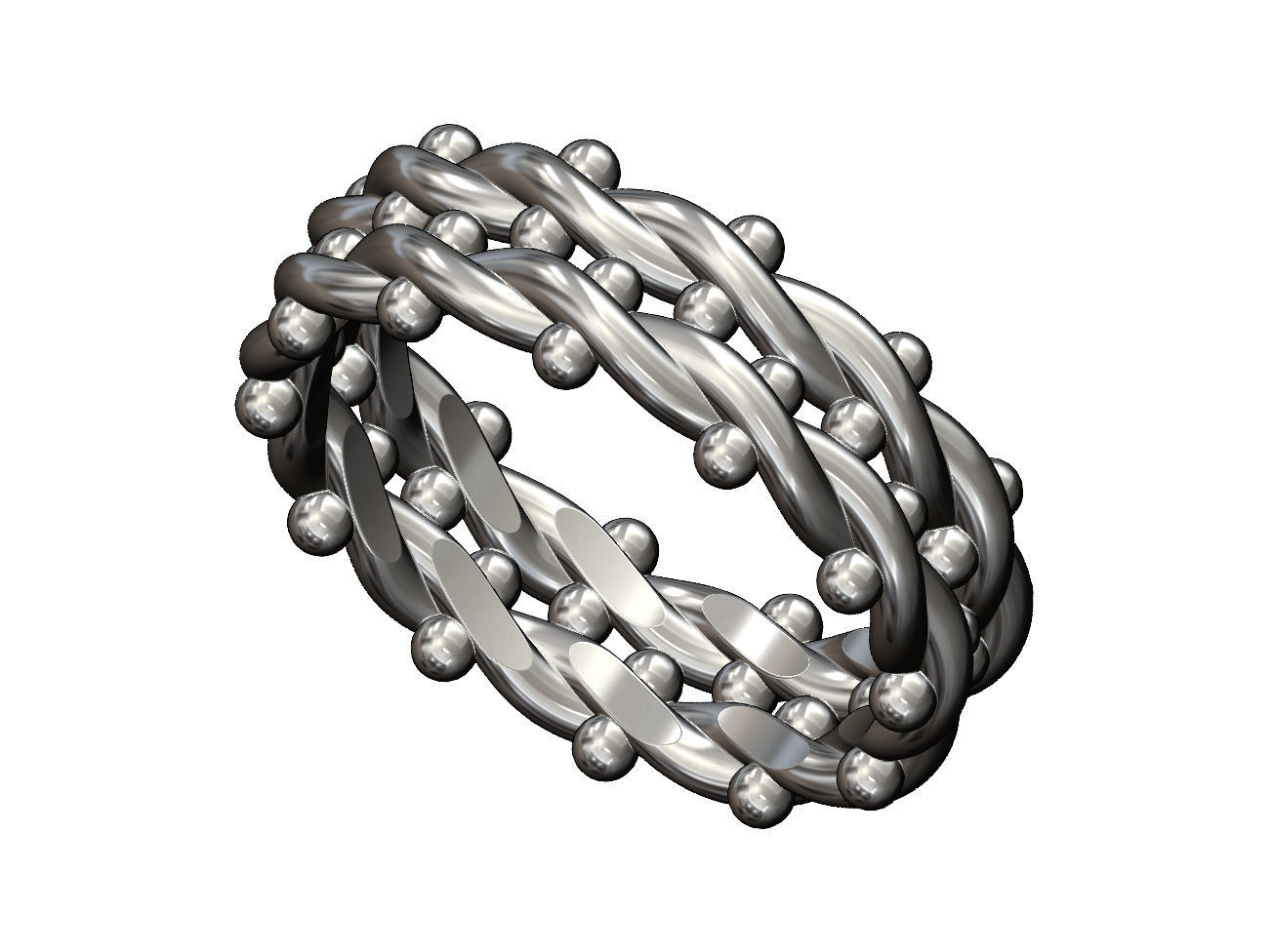 Double row beaded ring US size 4to10 3D print model_9