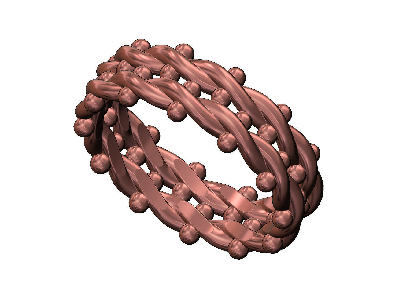 Double row beaded ring US size 4to10 3D print model_10