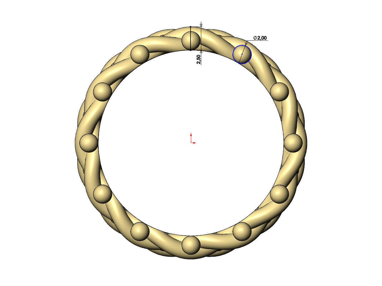 Double row beaded ring US size 4to10 3D print model_7
