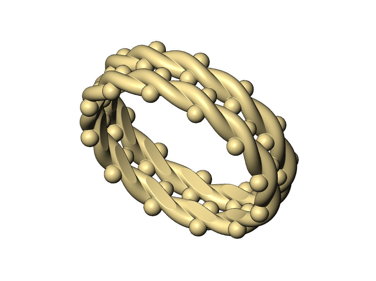 Double row beaded ring US size 4to10 3D print model_4