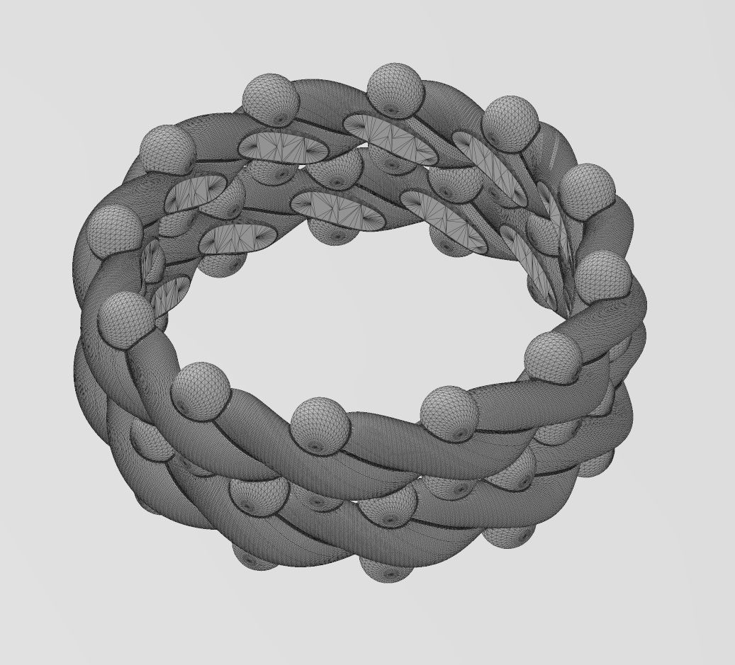 Double row beaded ring US size 4to10 3D print model_18